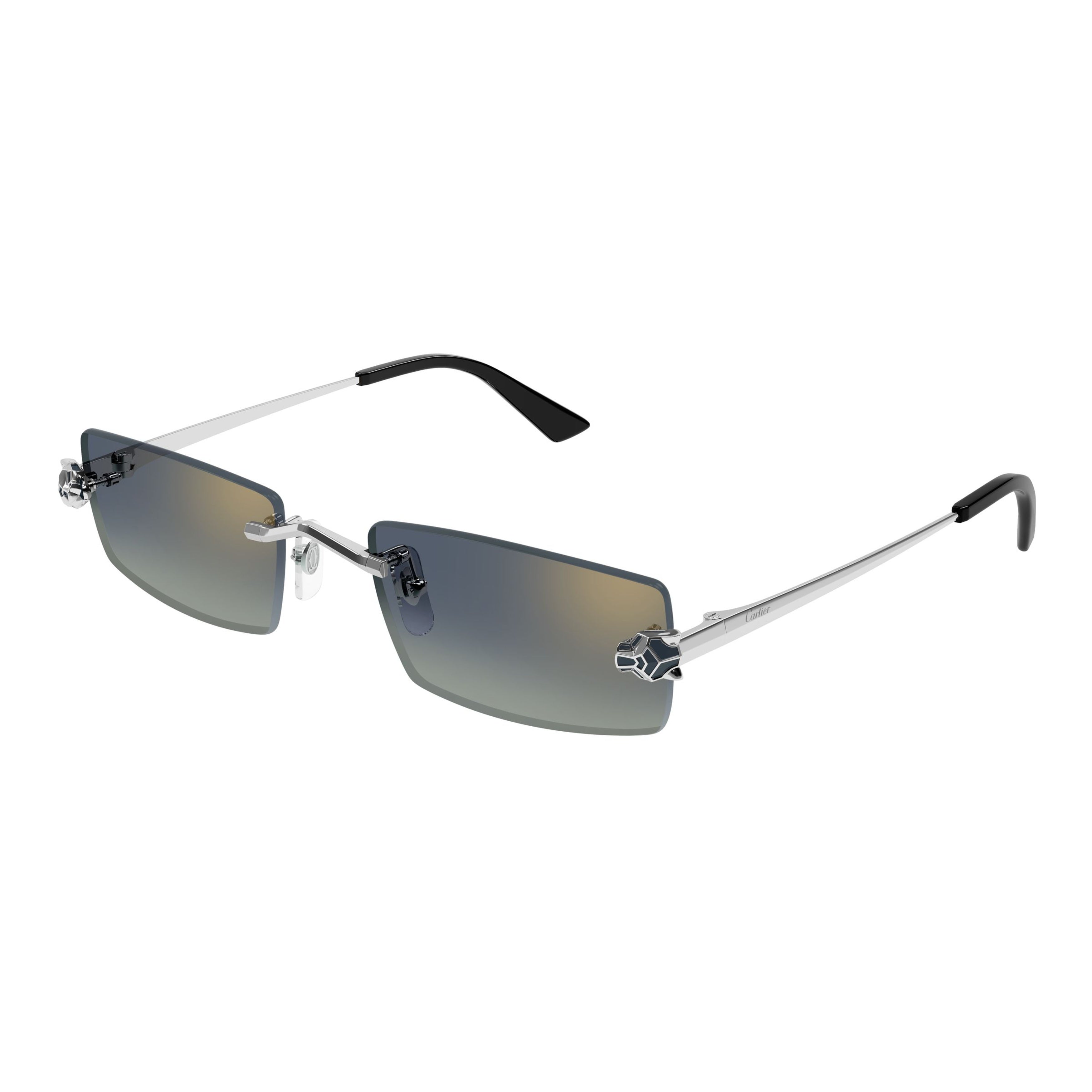 Rimless Rectangular Sunglasses With Gradient Lenses