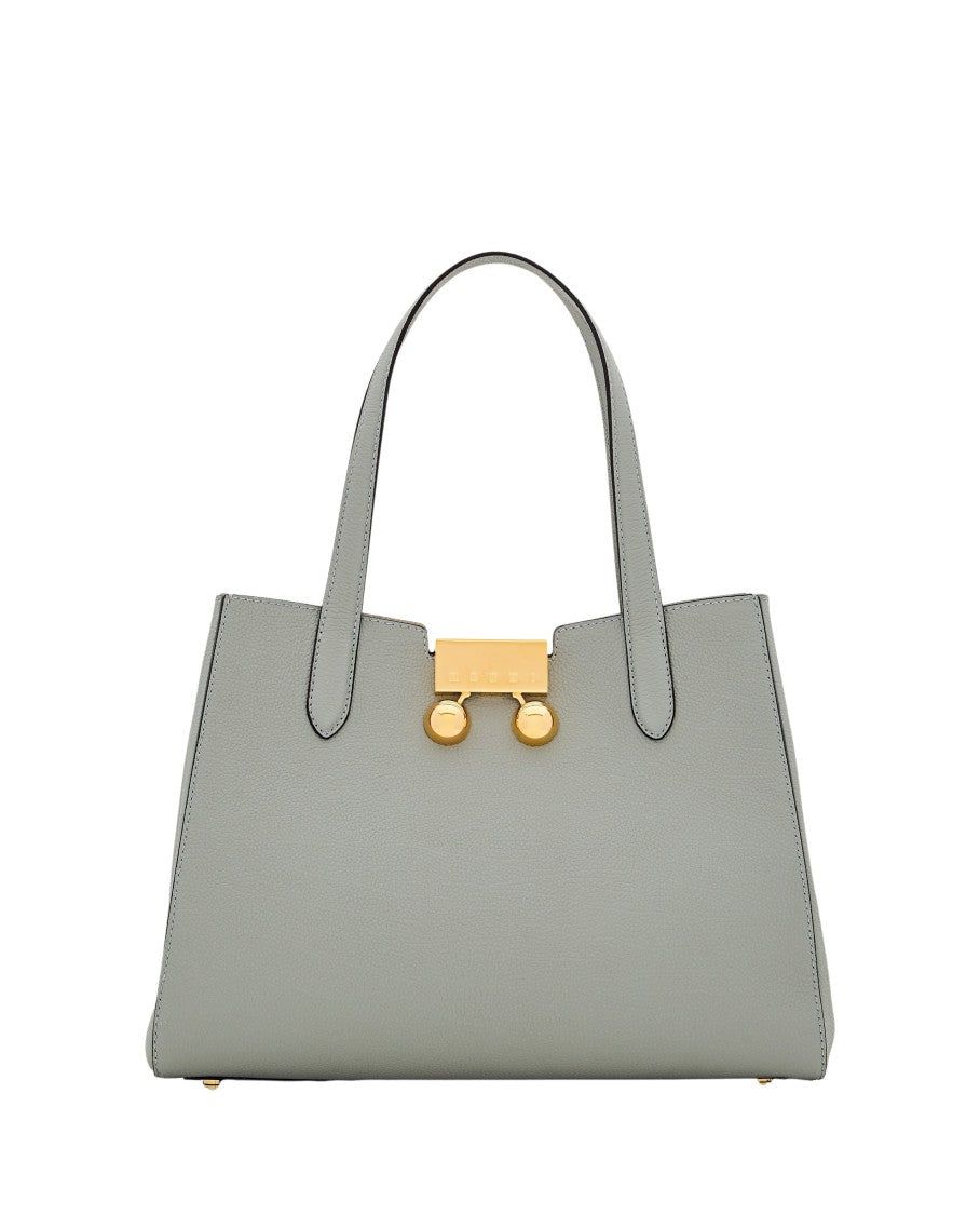 Two-Handle Leather Shoulder Bag