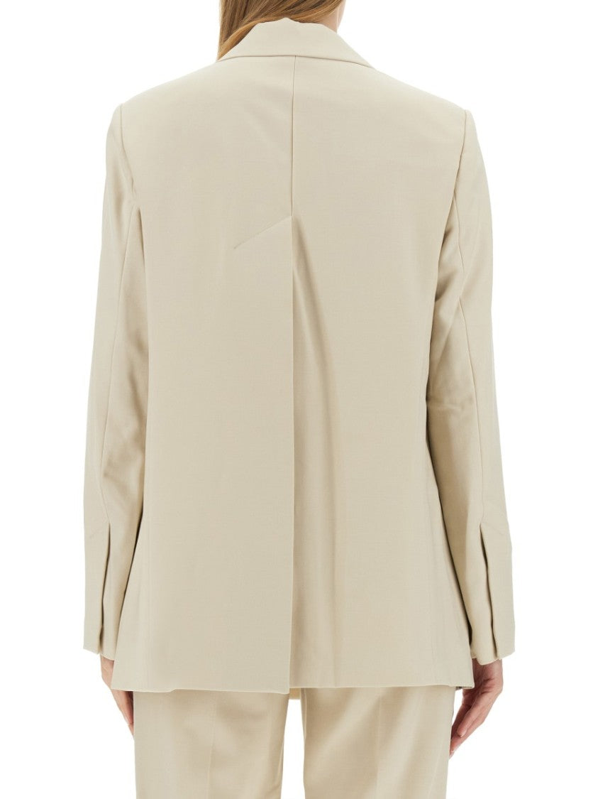 Tailored Jacket With Notched Lapel And Distinctive Logo