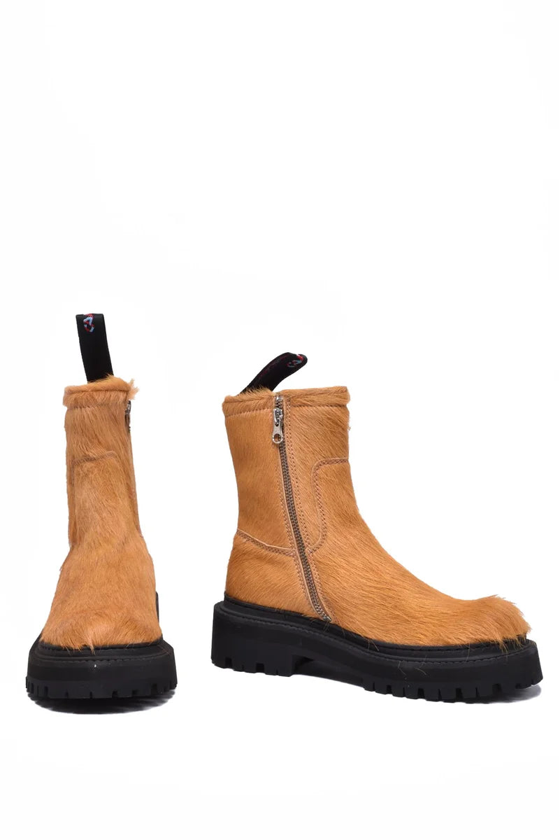 Lab Fur Ankle Boot - Brown
