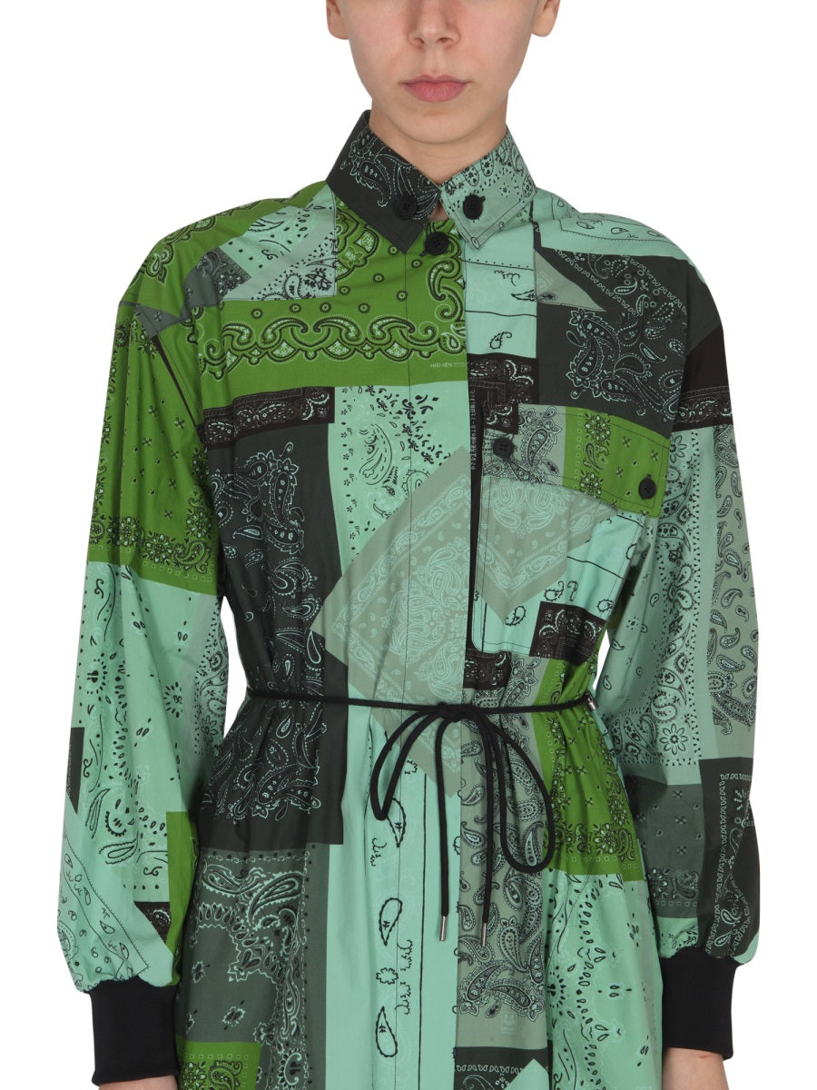 Mini Dress with Patchwork Paisley Design
