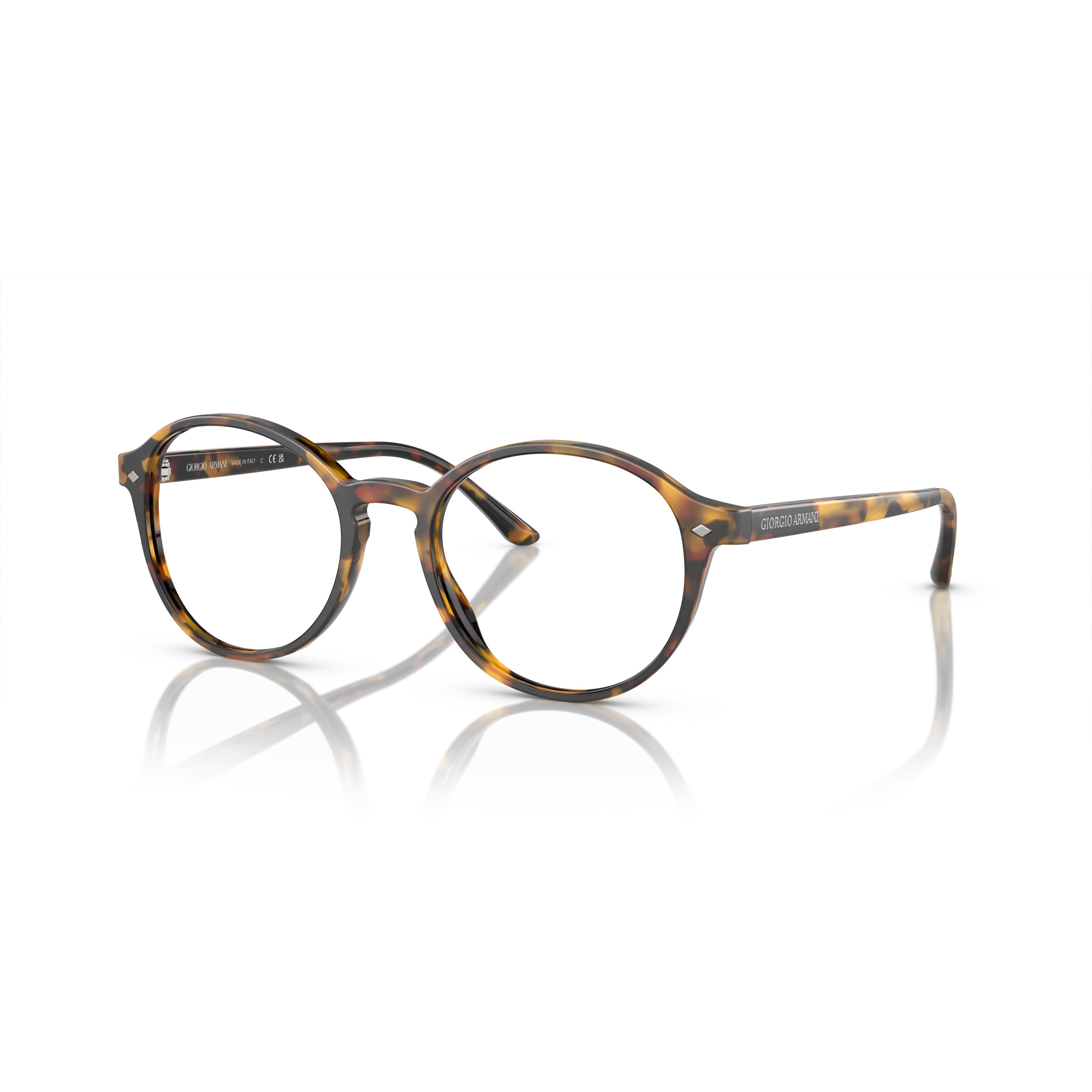 0ar7004 Classic Round Tortoiseshell Eyeglasses with Keyhole Bridge
