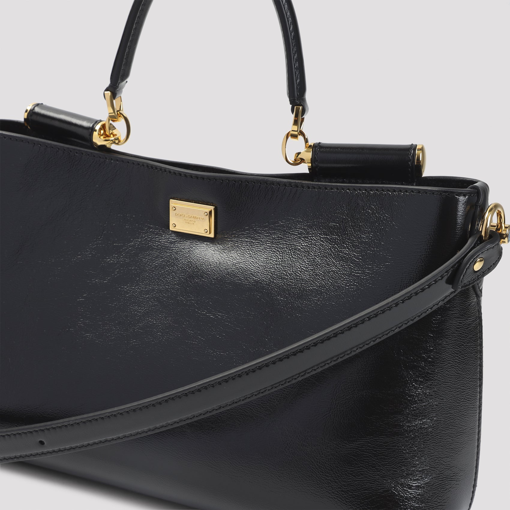 Black Calf Leather Handbag
