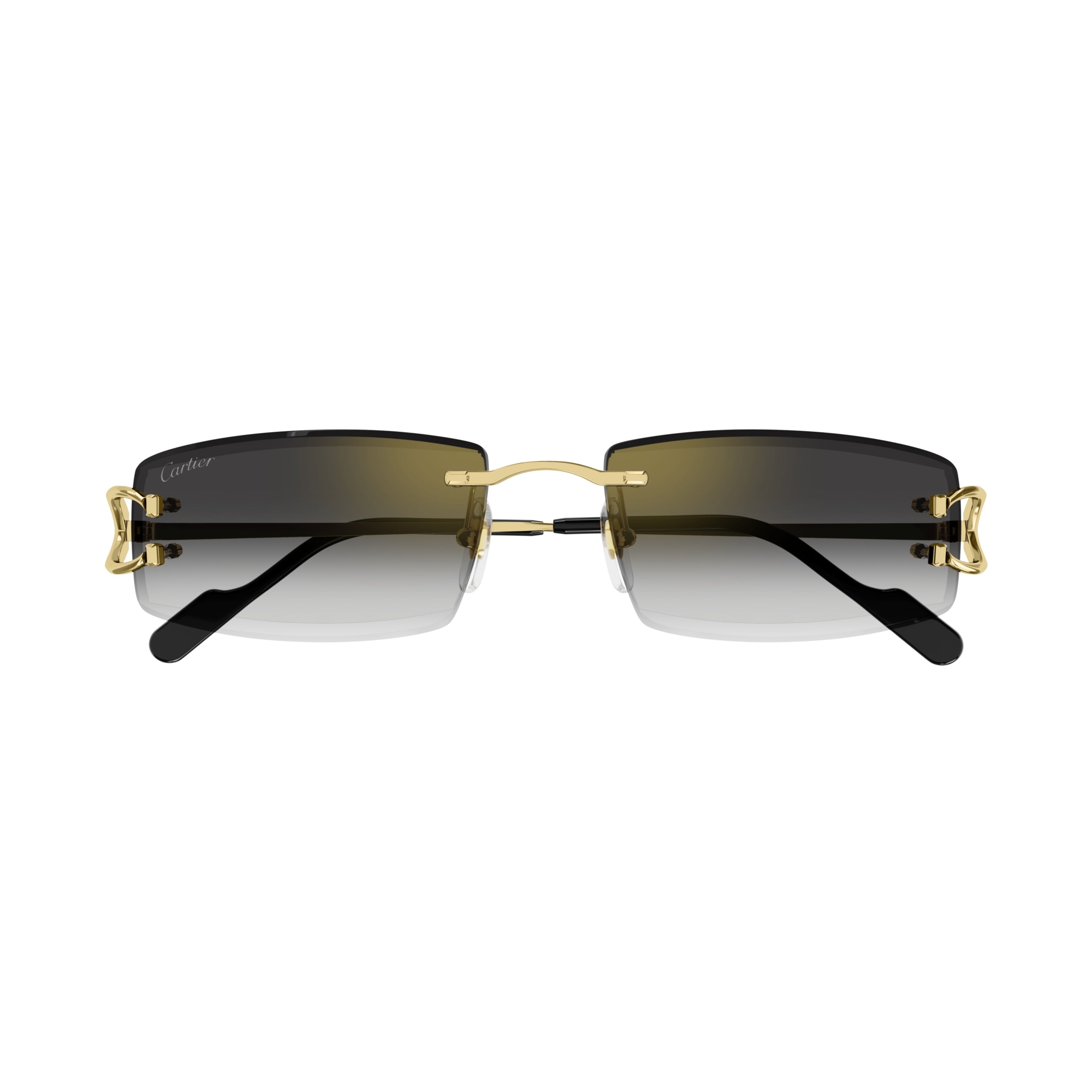 Rimless Rectangular Sunglasses With Gradient Lenses