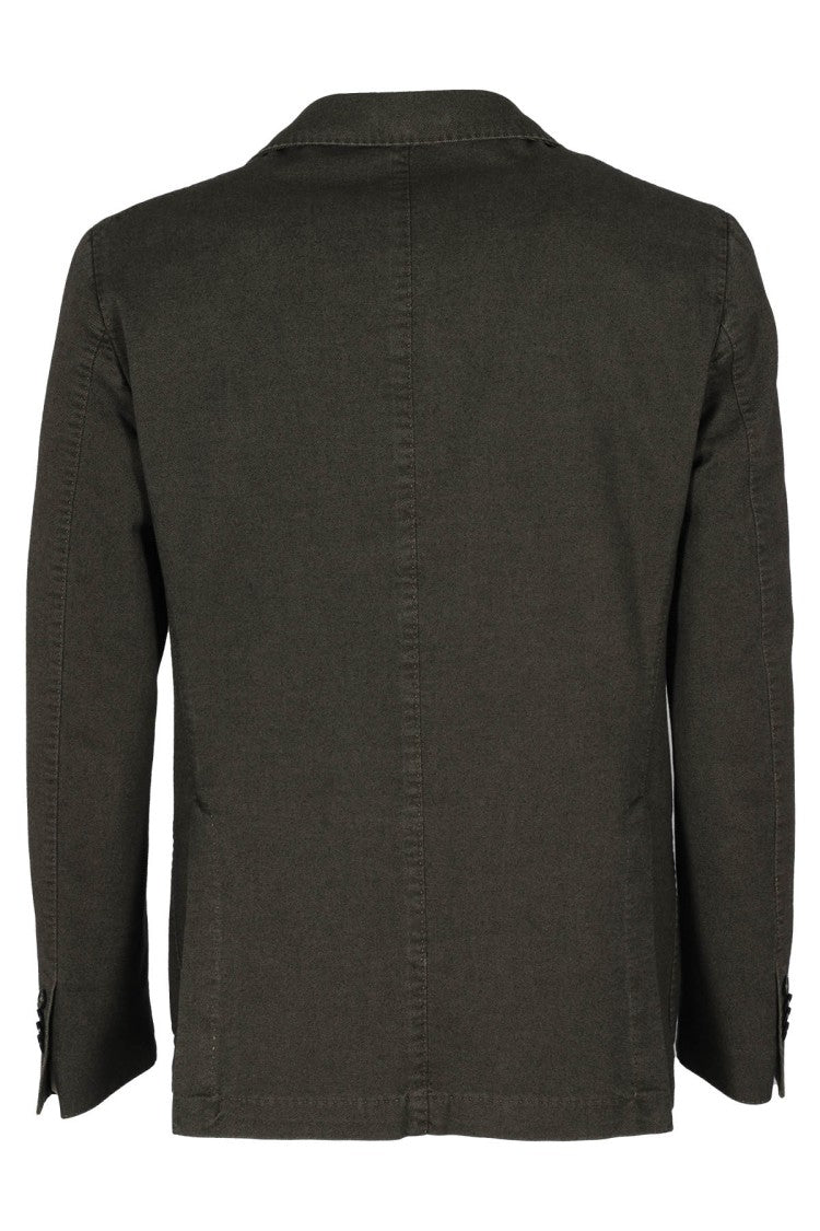 Single-Breasted Green Jacket With Classic Lapels