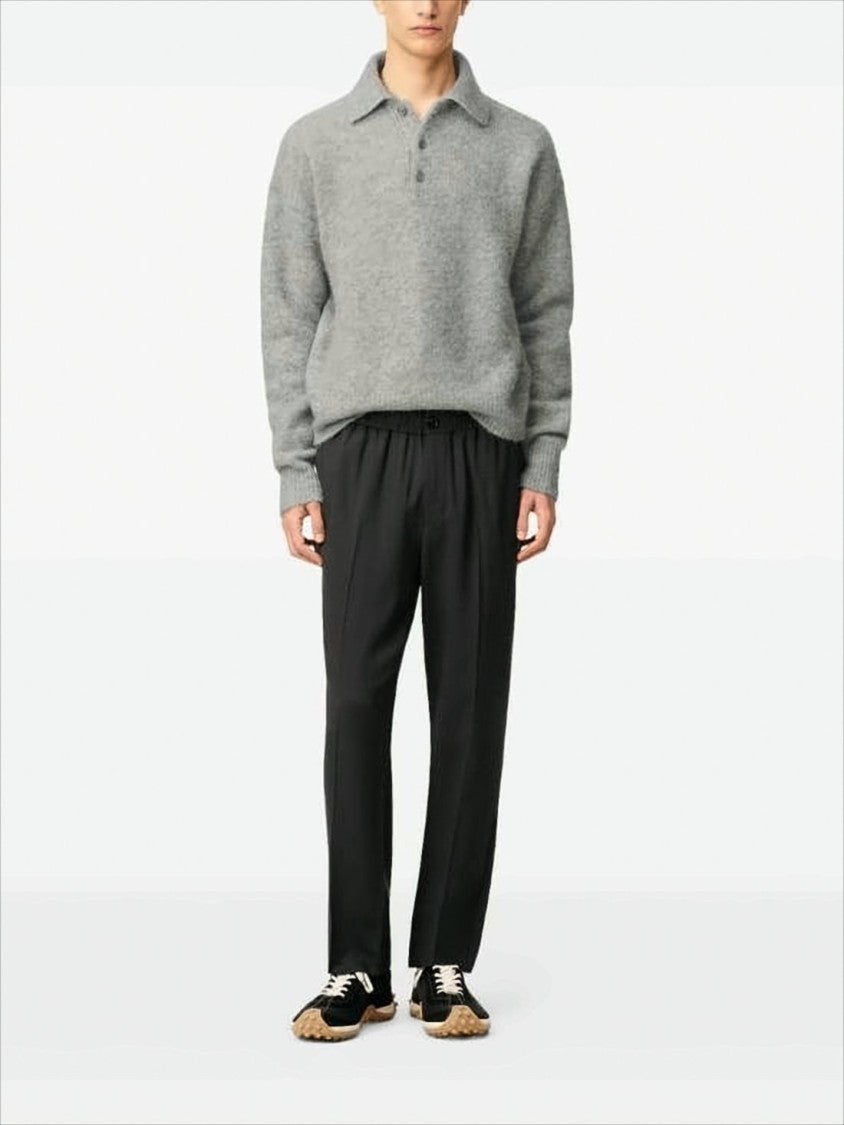 Tailored Straight-Leg Wool Suit Pants