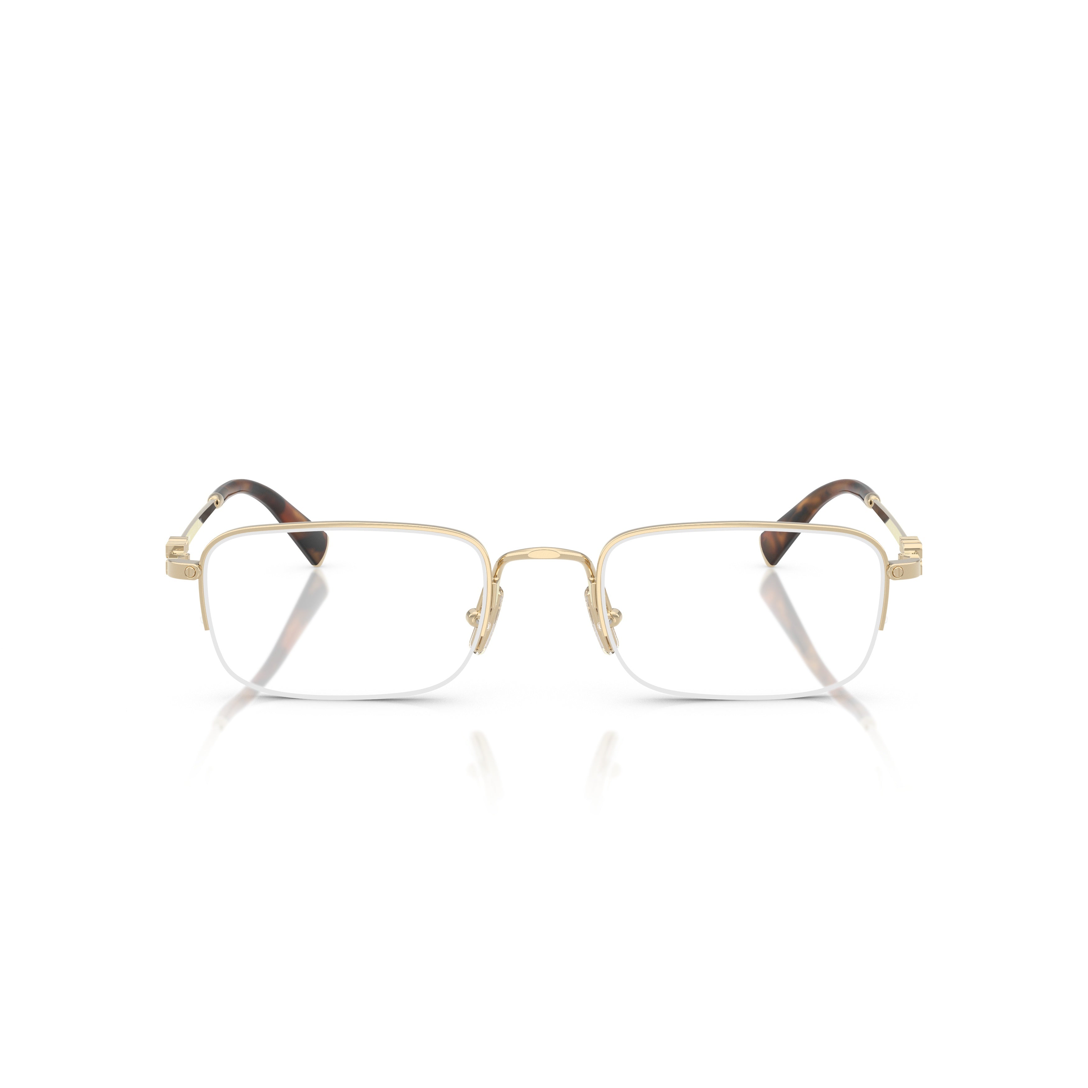 0mu 52wv Rectangular Gold Metal Eyeglasses