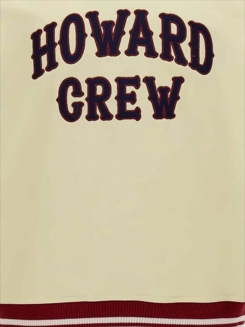 Cream Long-Sleeve Sweatshirt with Collegiate Design