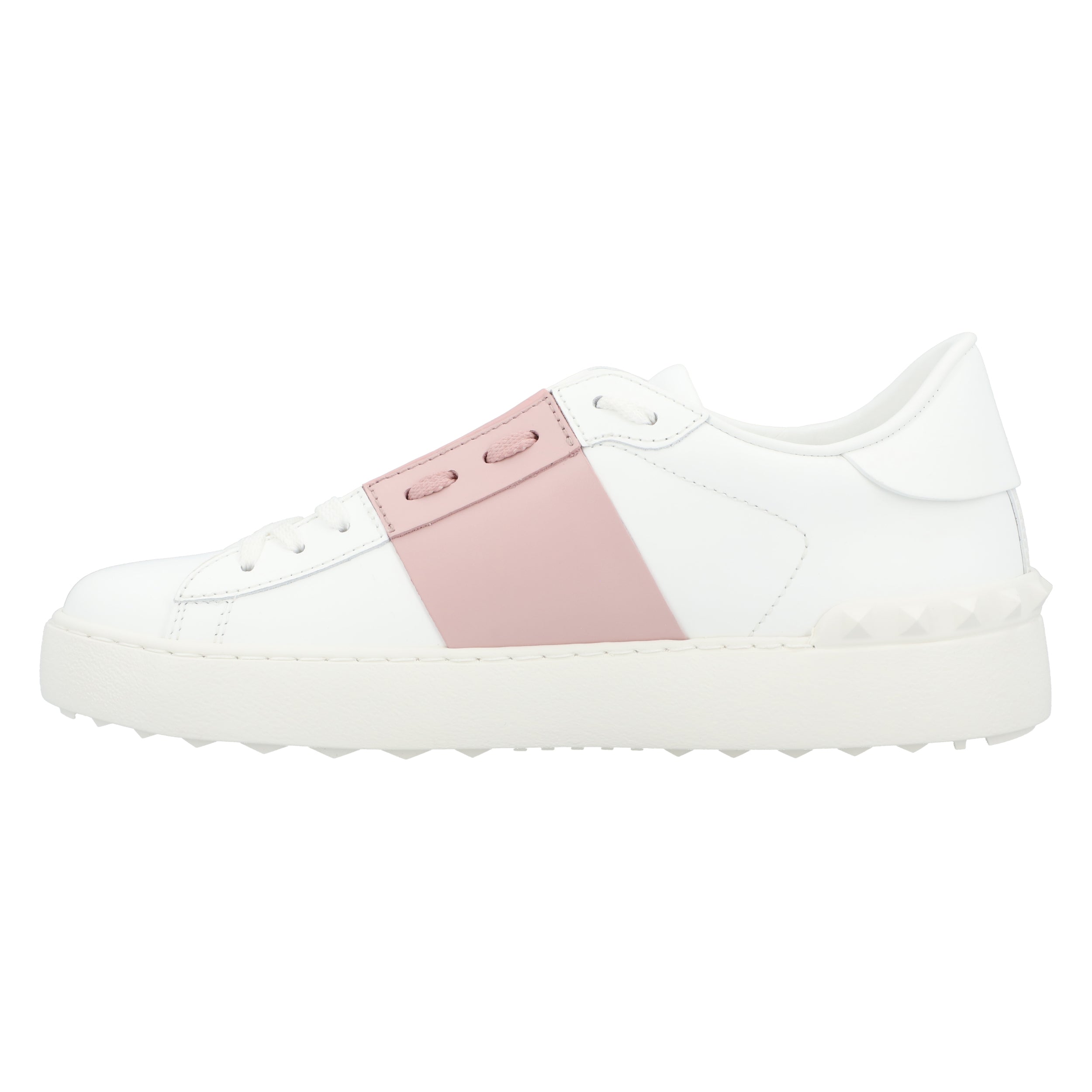 Calfskin Sneakers With Contrasting Band And Rubber Studs
