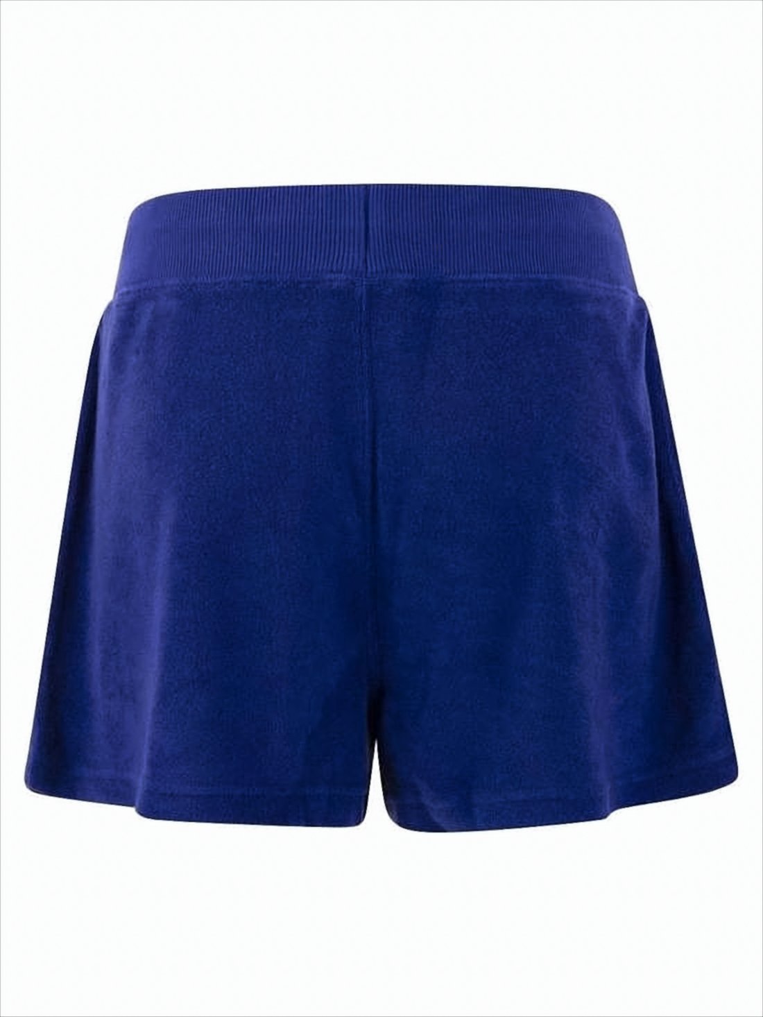Soft Blue Plush Shorts with Ribbed Waistband