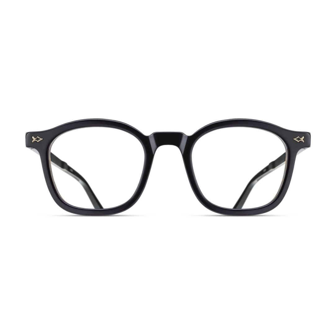 M2068.Rx Bold Square Frame Eyeglasses with Metallic Detailing