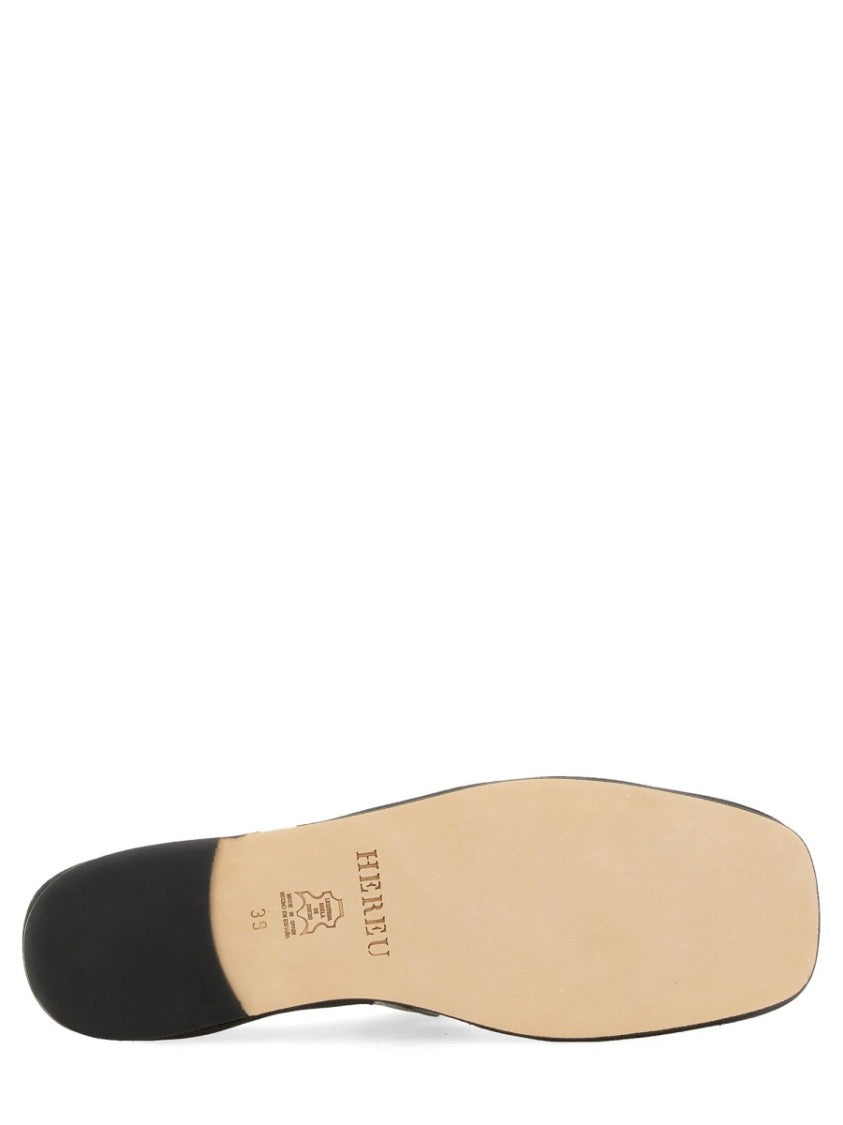 Knotted Black Lambskin Flats