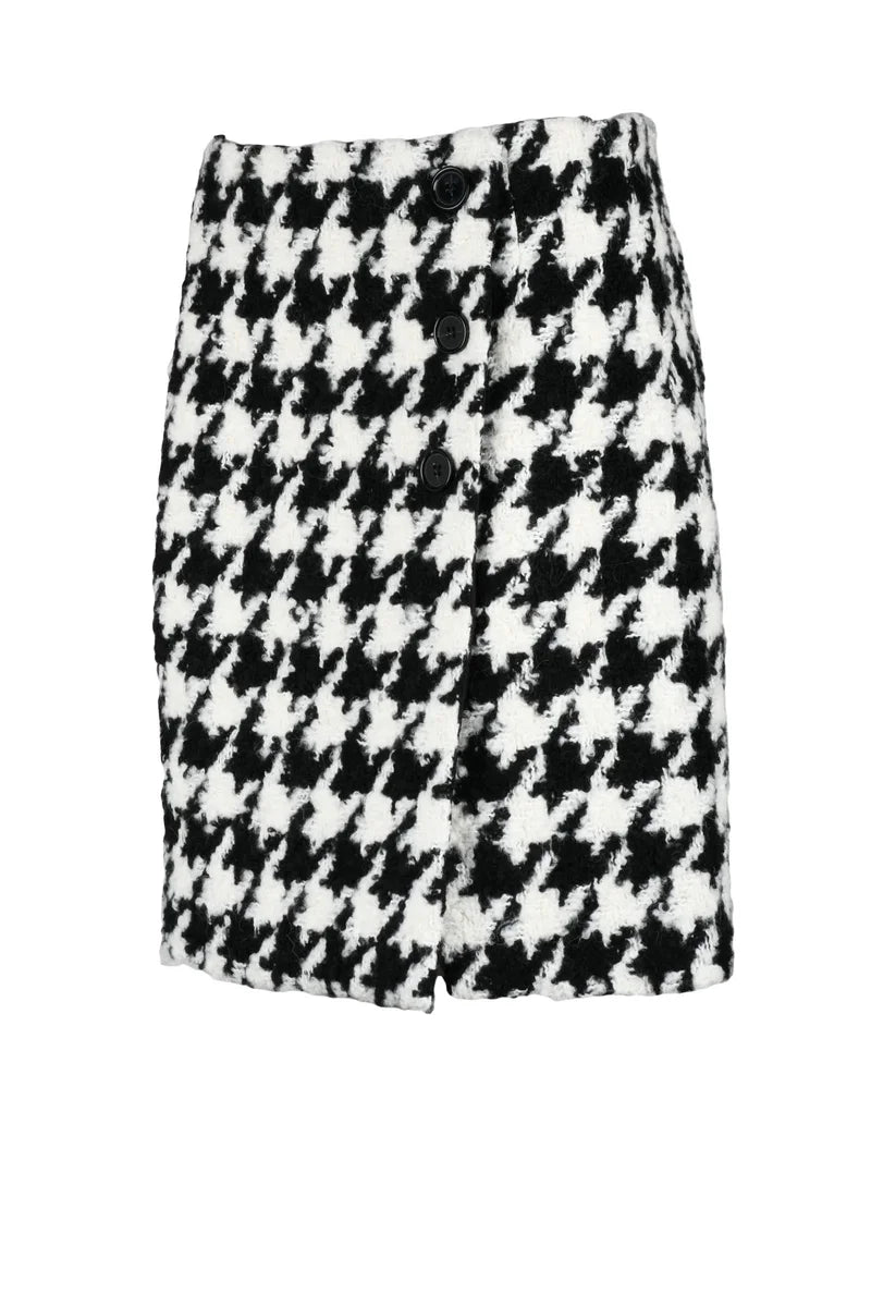Wool Blend Skirt - White/Black