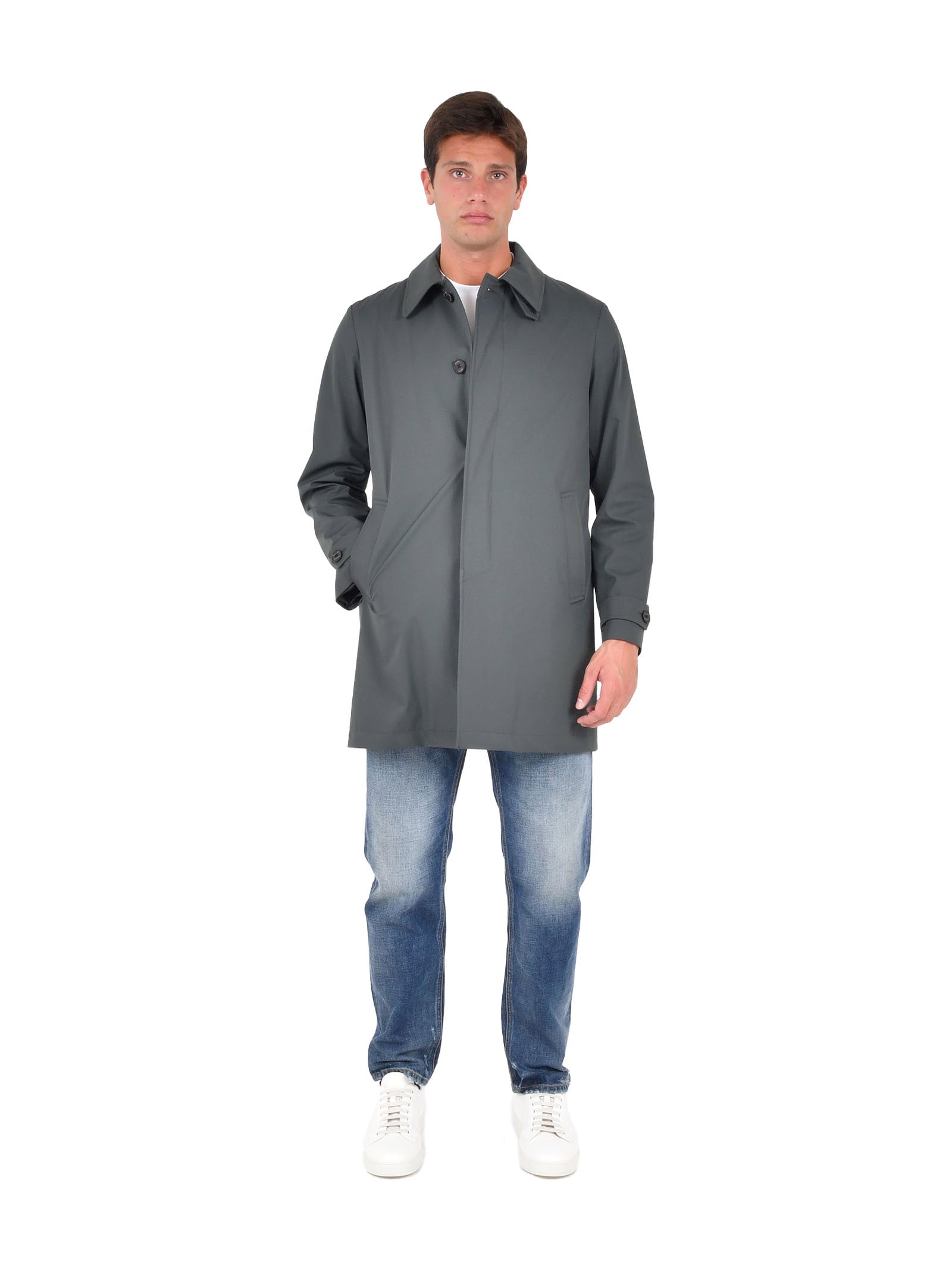 Windbreaker Jacket With Shirt Collar