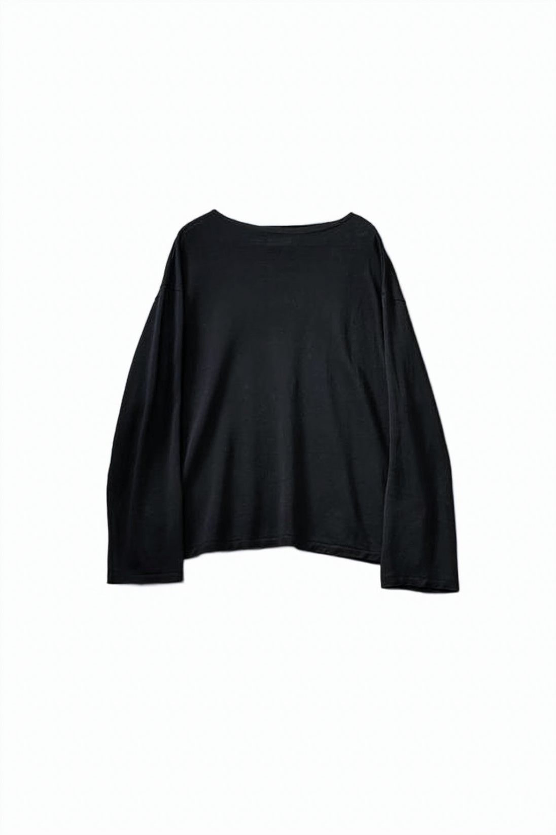 Loose-Fit Long-Sleeve T-Shirt with Wide Neckline
