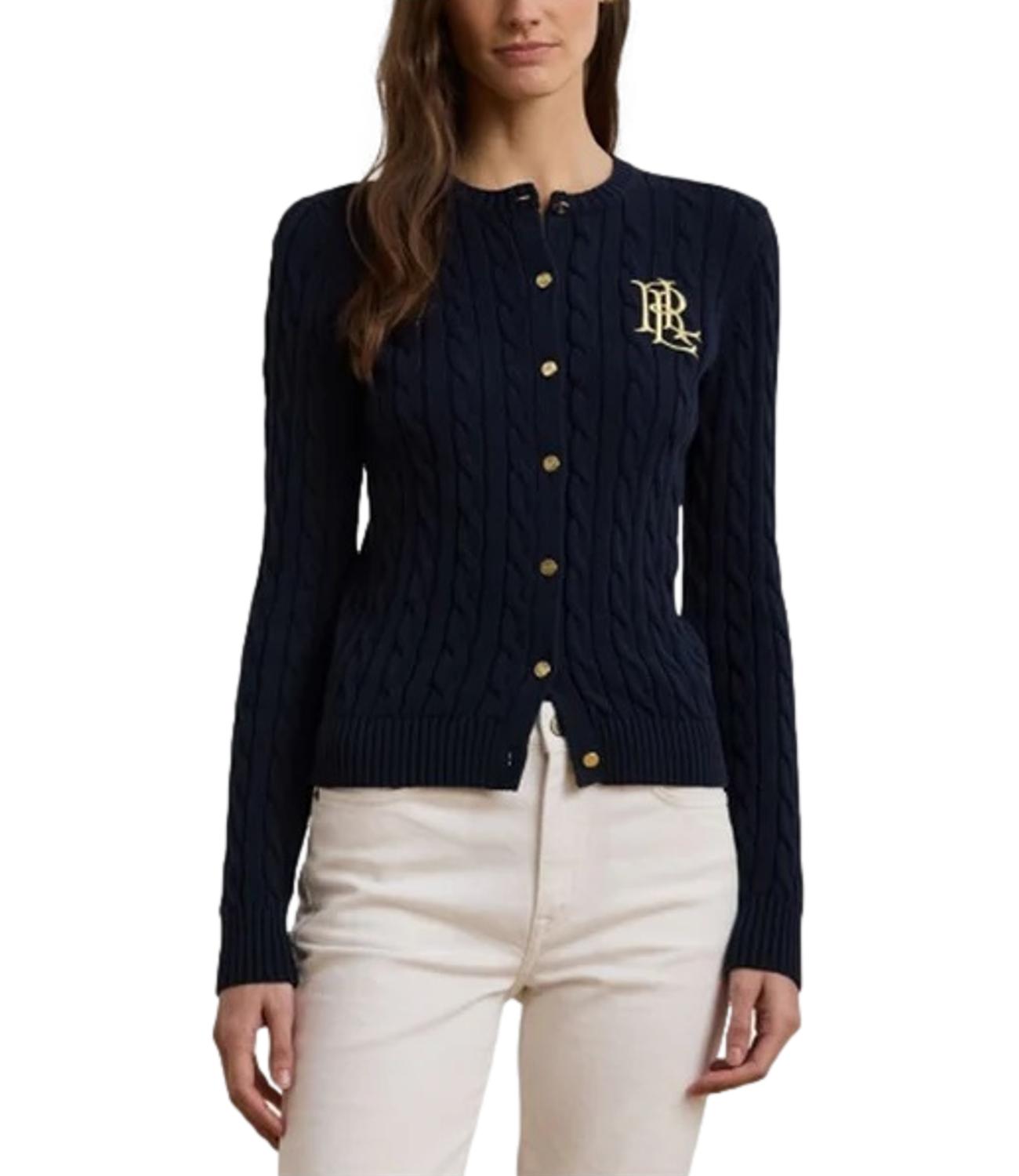 Navy Blue Ralhan Cotton Cardigan Sweater