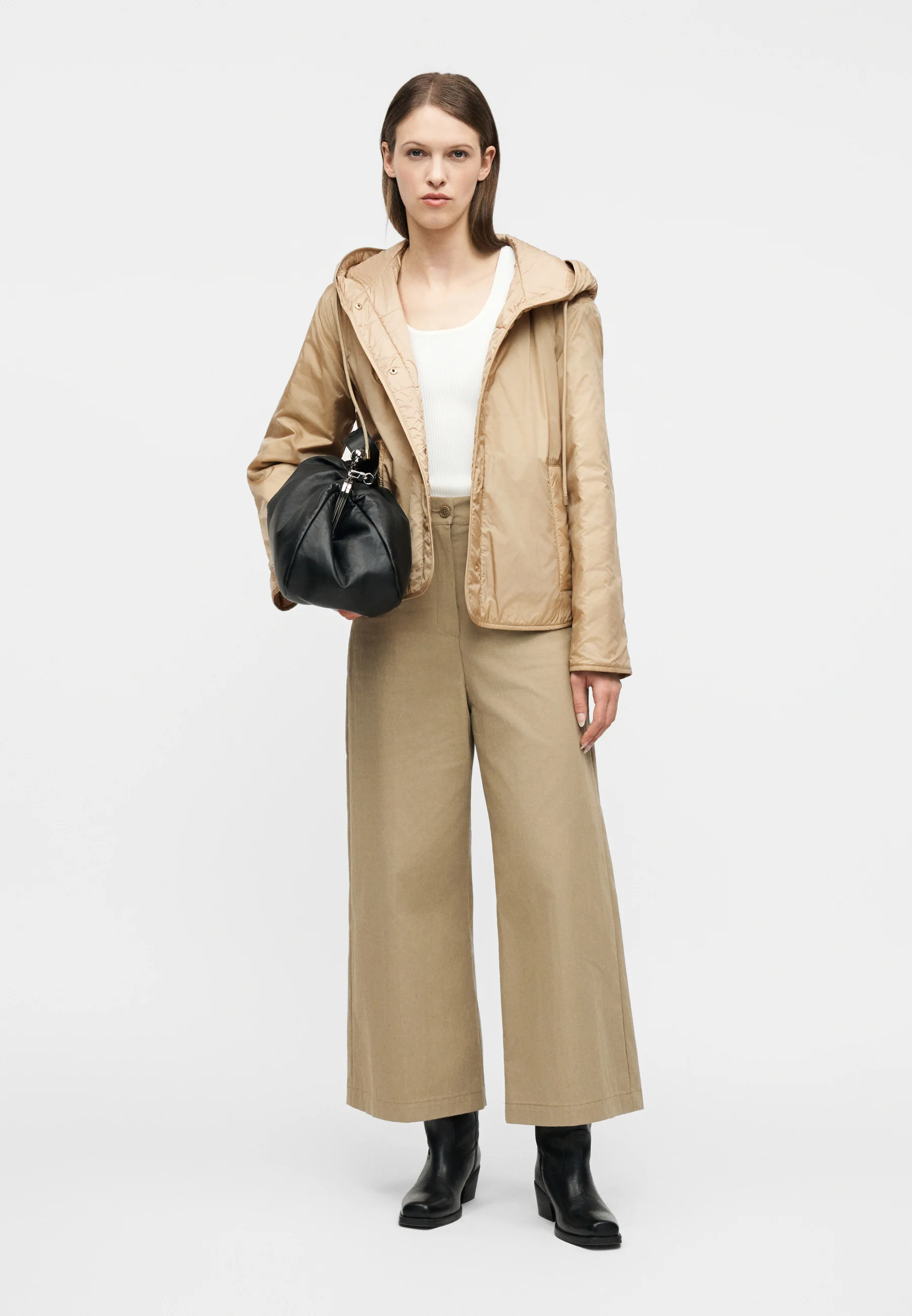 Beige Cotton Blend Casual Jacket