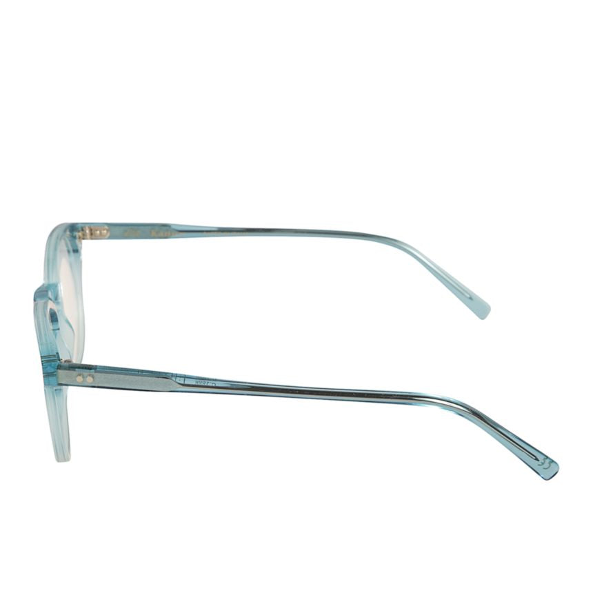 Chyli/N Translucent Light Blue Rounded Eyeglasses with Metallic Accents