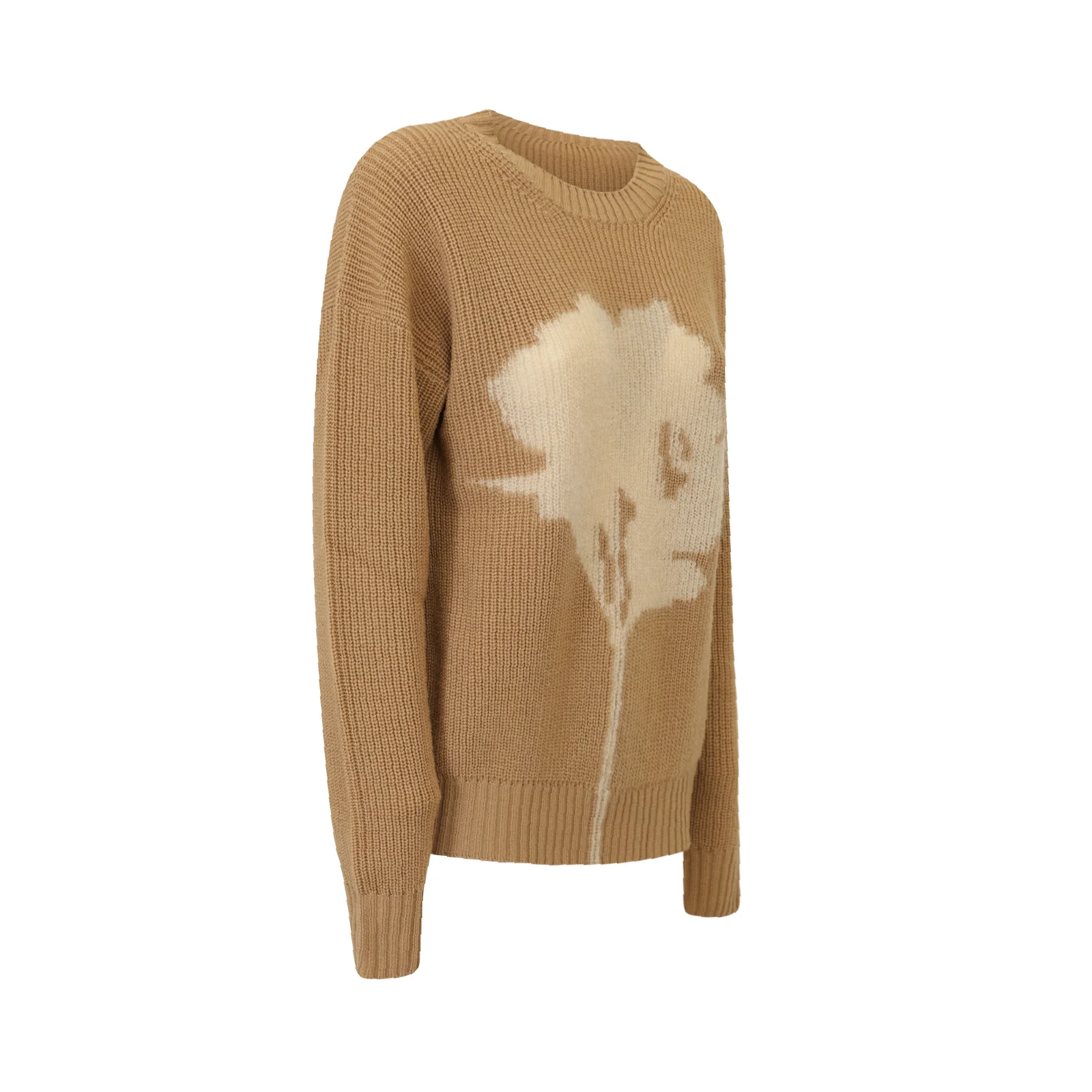 Timeless Virgin Wool Sweater With Floral Pattern