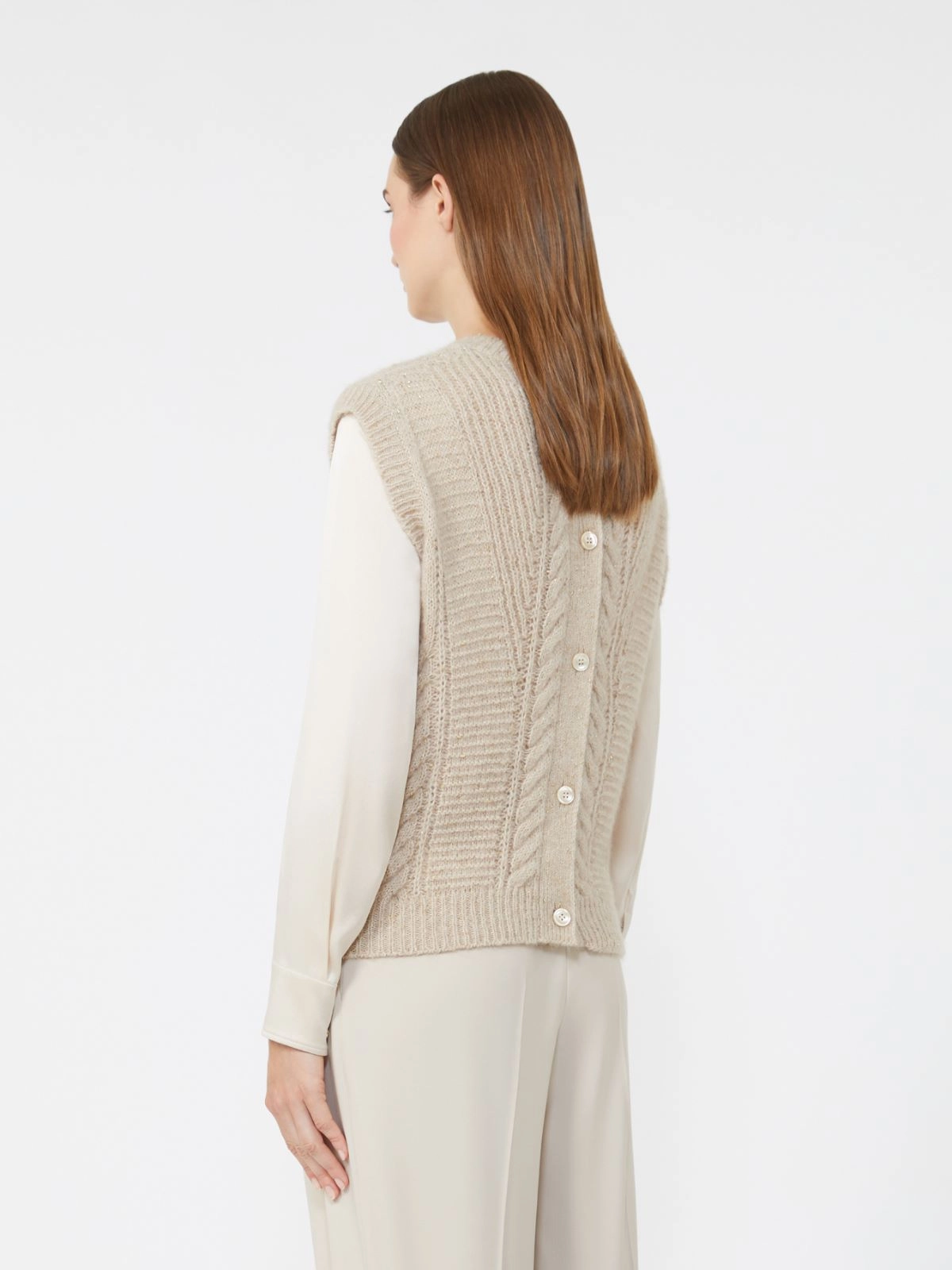 Taffy Knitted Vest With Cable Knit Design