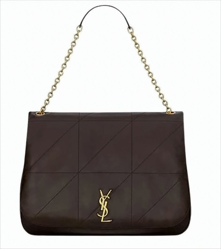 Geometric Quilted Calf Leather Shoulder Bag