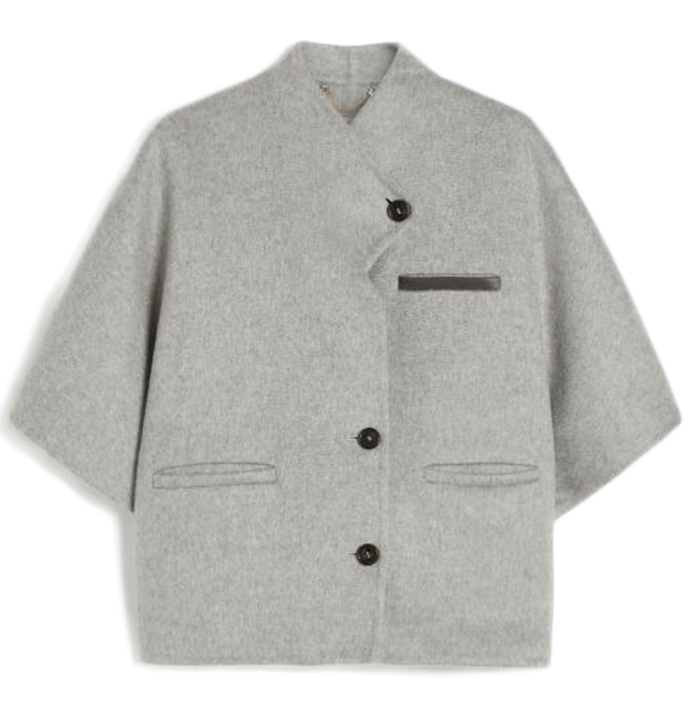 Boxy Silhouette Cashmere Cape