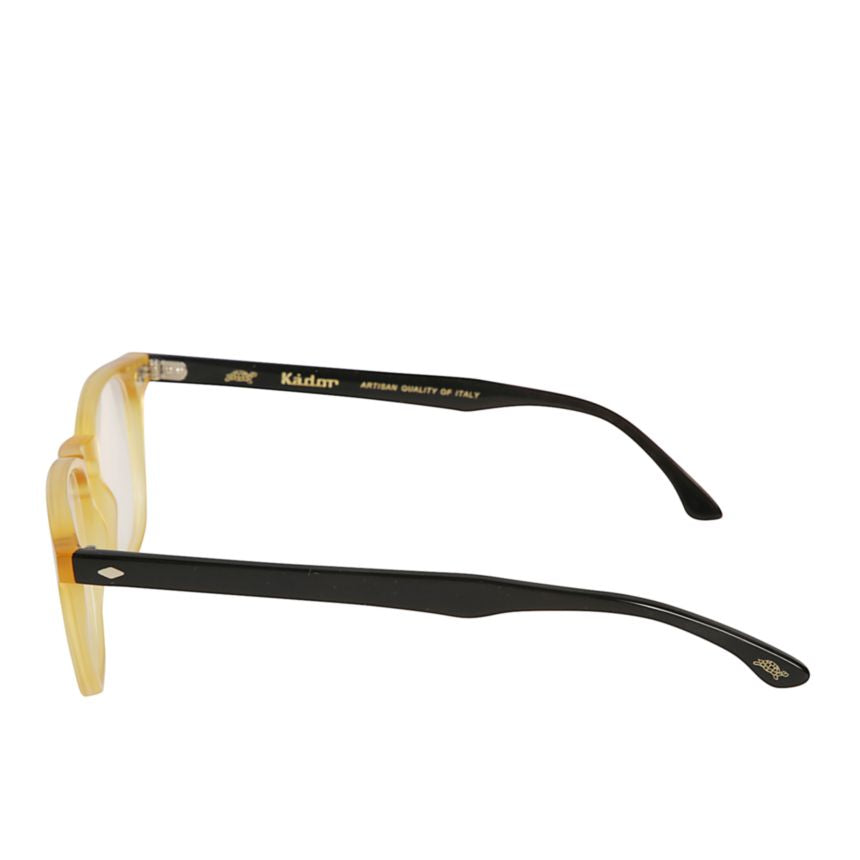 Cambridge Translucent Amber-Yellow Eyeglasses with Black Temples