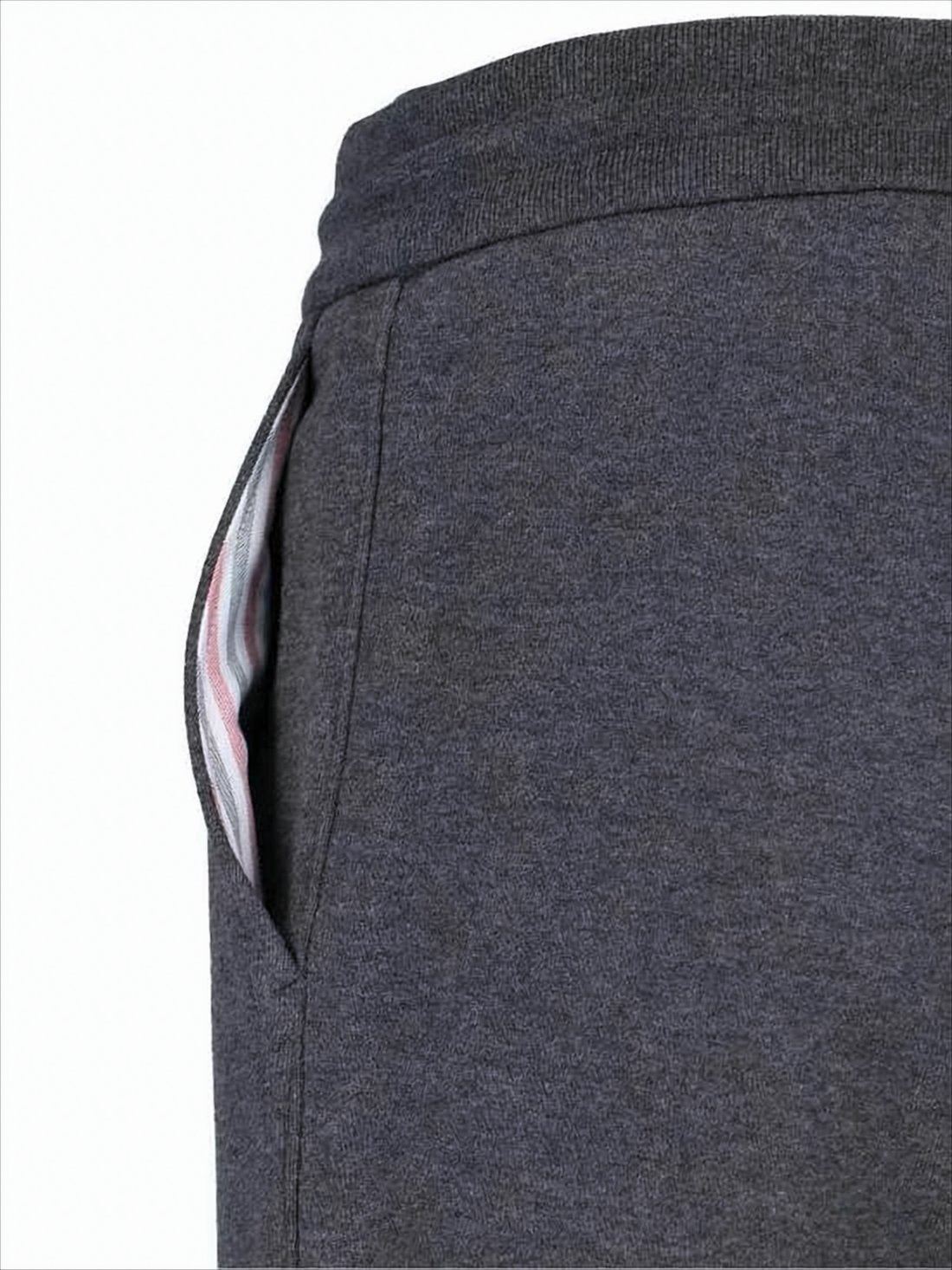 Dark Grey Cotton Jogger Pants with Striped Detailing
