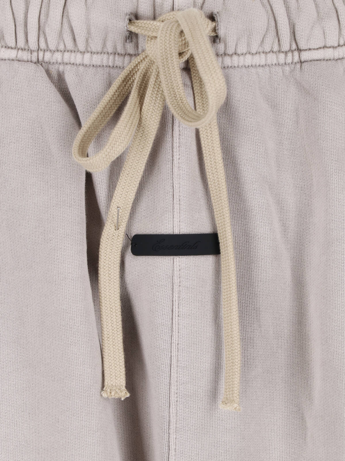 Beige Relaxed Wide-Leg Logo Trousers
