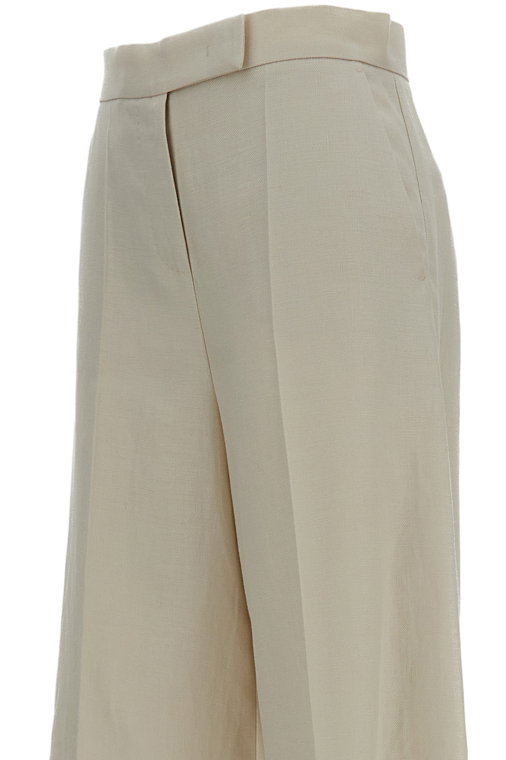 Beige Khaki Linen Bermuda Shorts