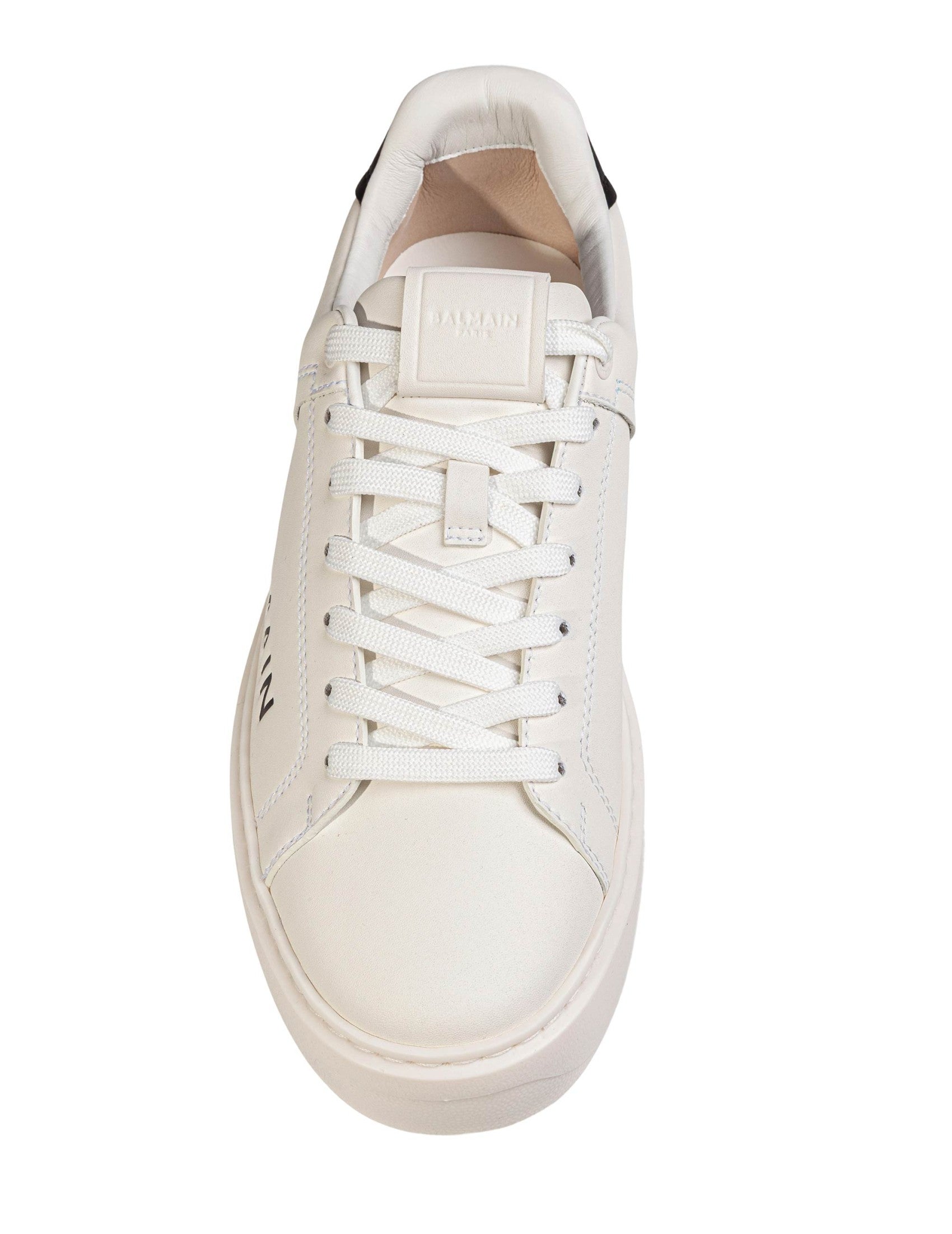 B Court White Leather Sneakers Side Logo