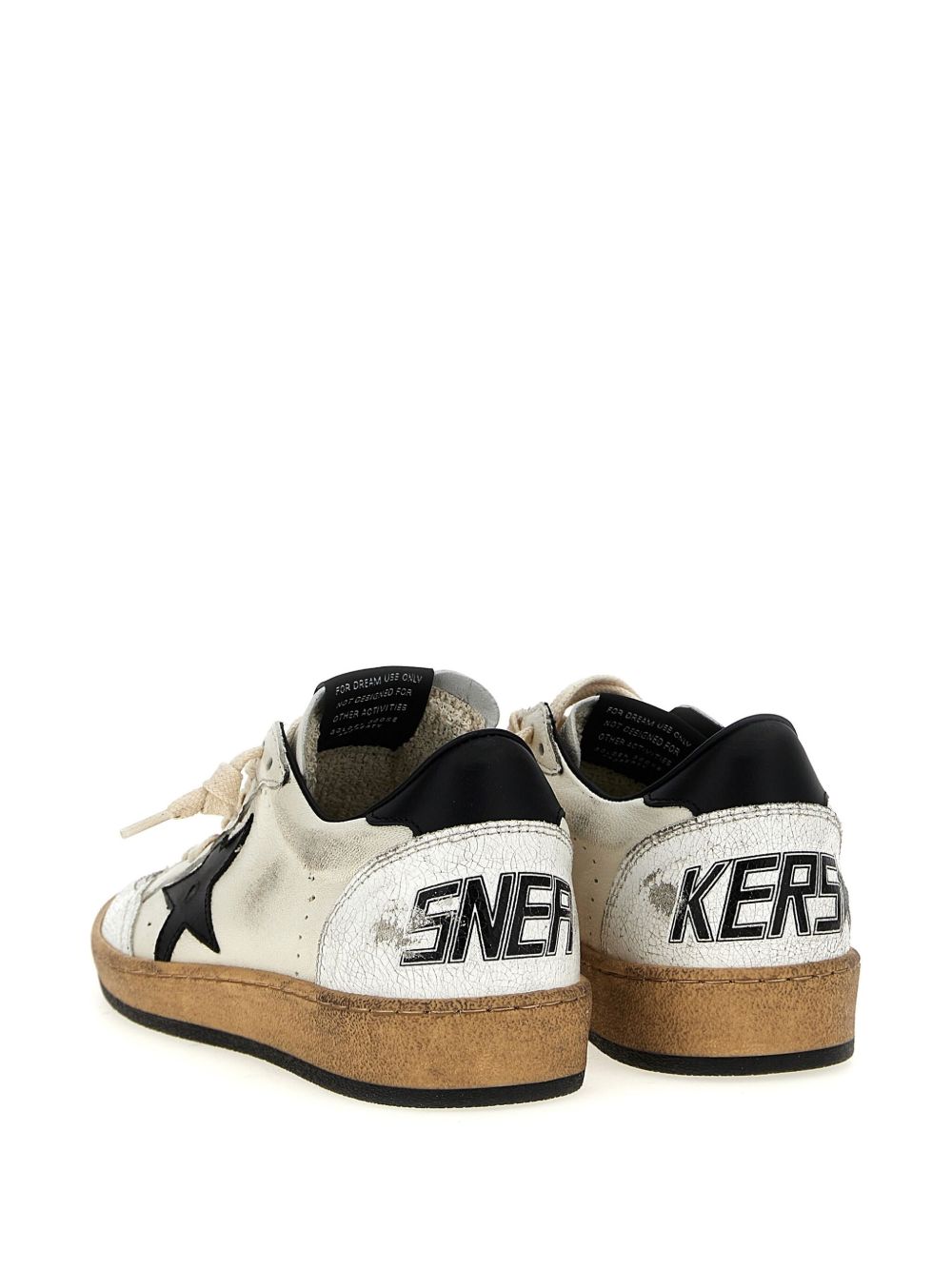 Low-top Sneakers with Distressed Metallic Finish
