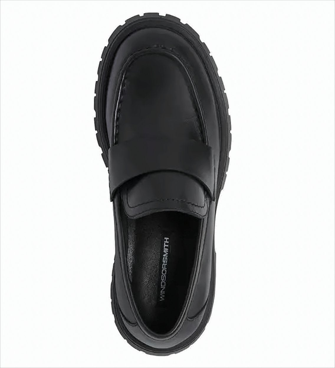 Black Leather Platform Loafers