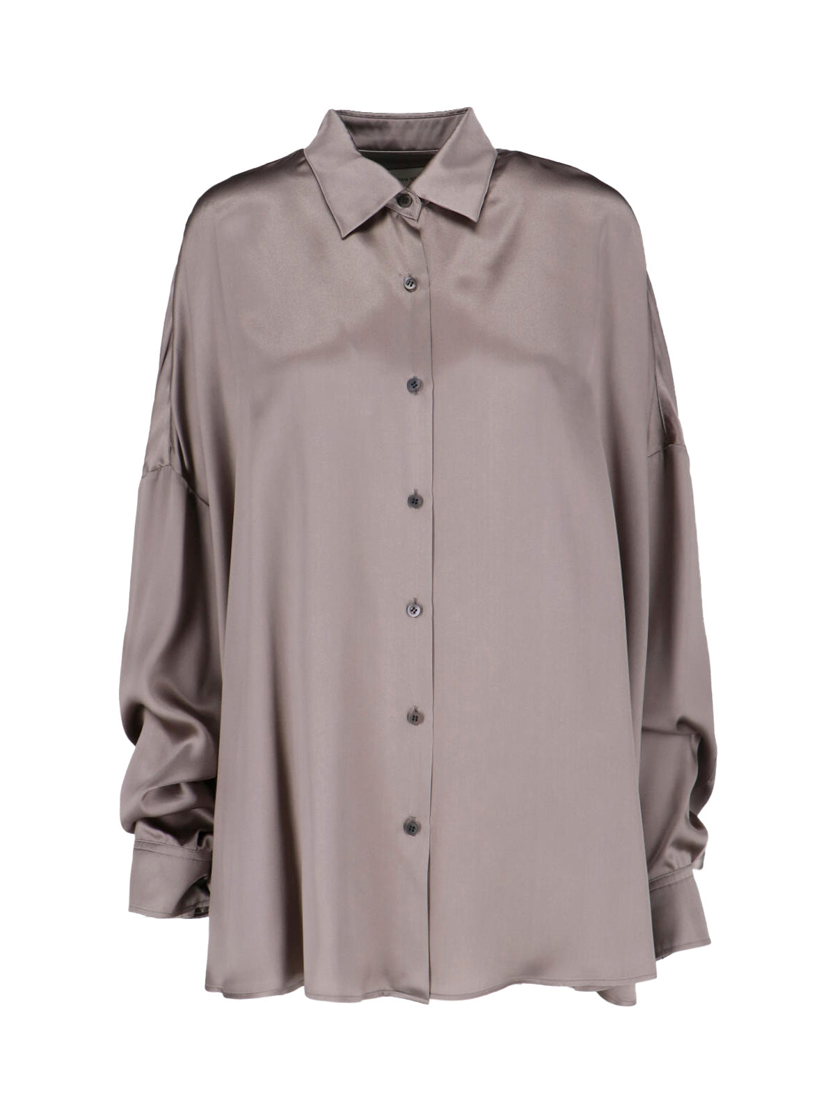 Taupe Loose-Fitting Classic Collar Shirt