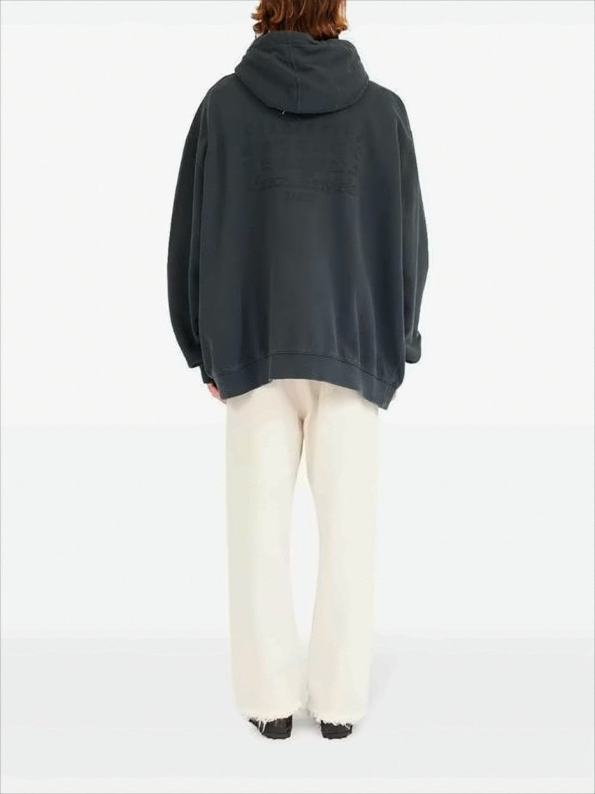 Oversized Zip-Up Hoodie With Relaxed Fit And Drawstring Hood