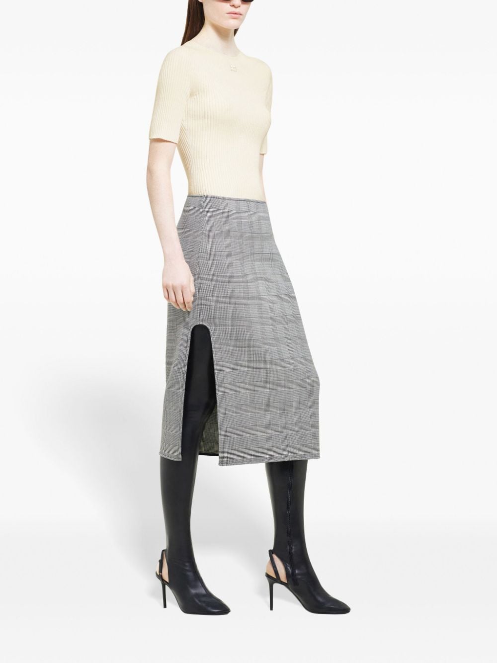 Knitted Off-White Cotton-Merino Wool Sweater