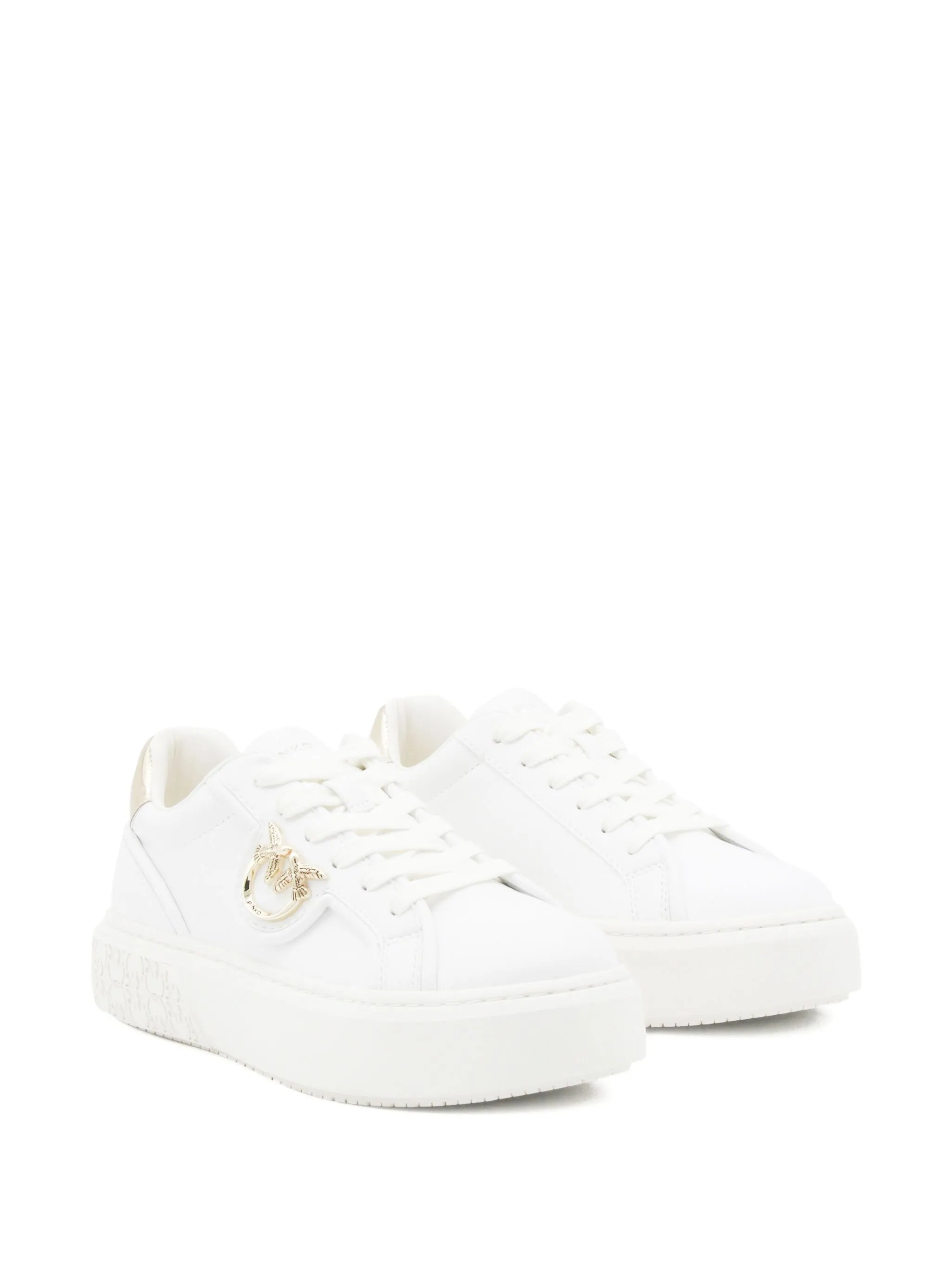 White Yoko 06 Metallic-Accent Leather Sneakers
