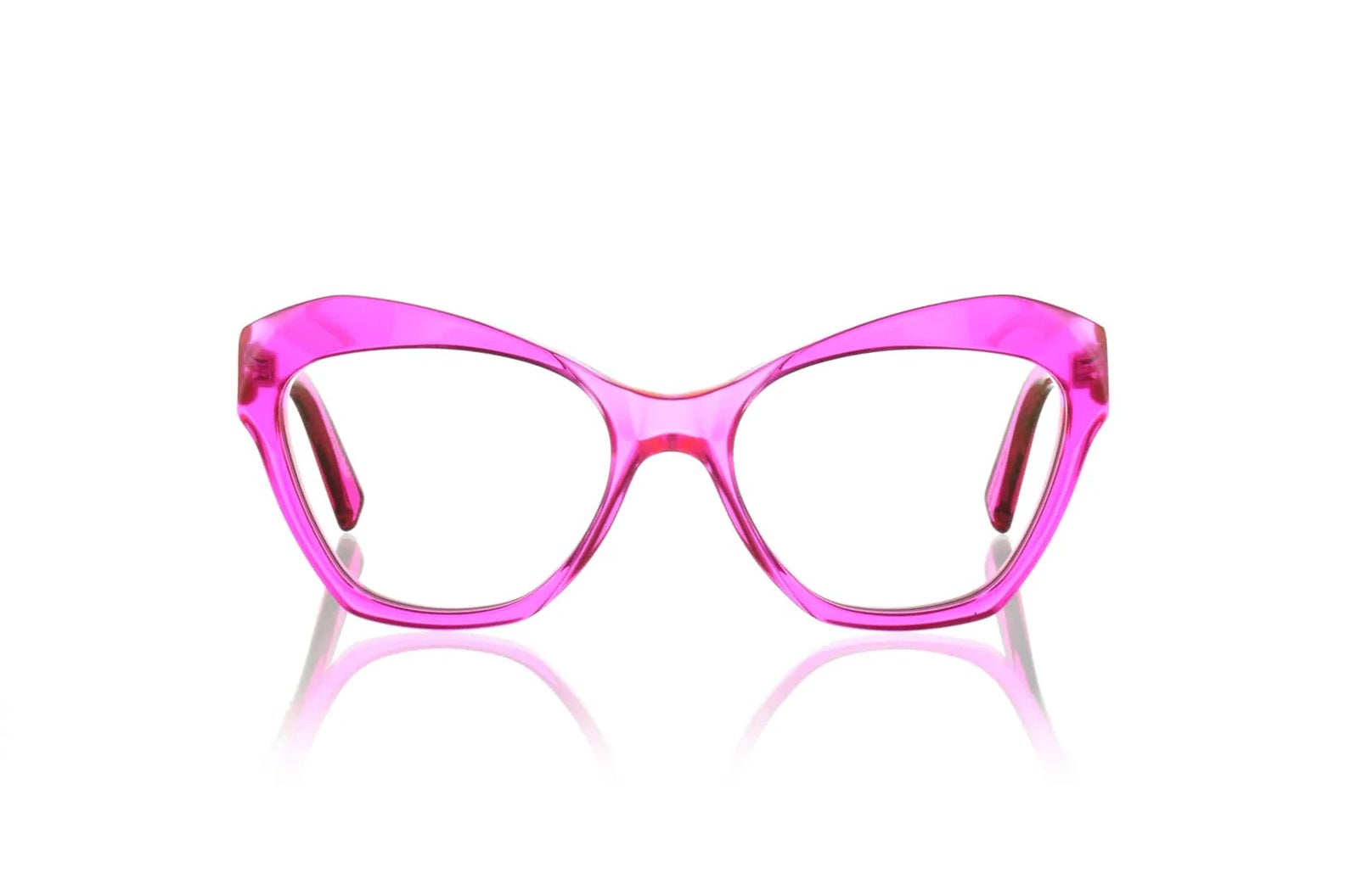 11Mw4C10A Translucent Pink Cat-Eye Sunglasses