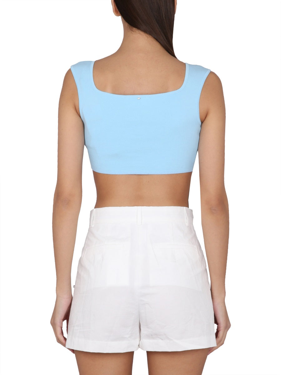 Square Neck Crop Top in Lightweight Cotton