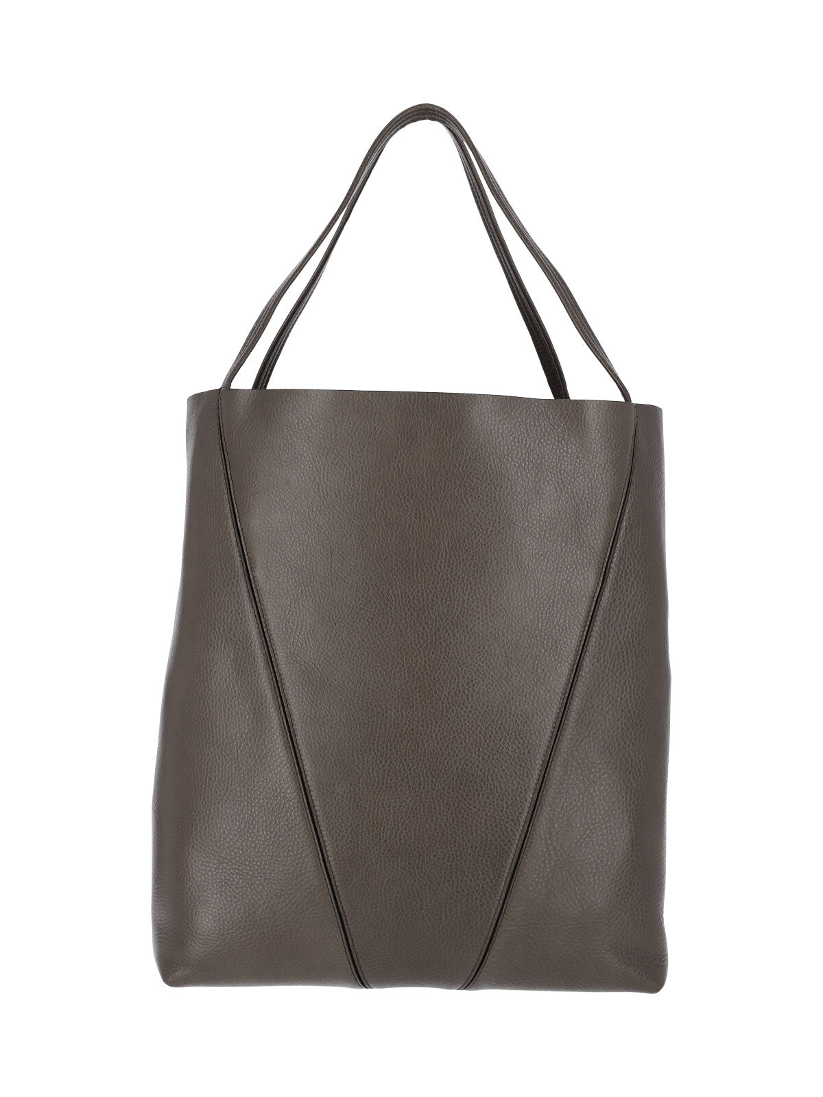 Grey Spin Textured Leather Tote