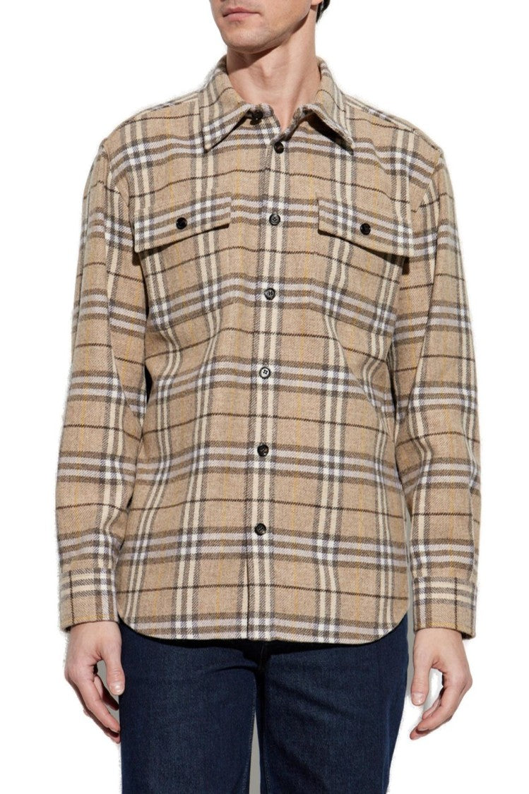 Plaid Wool Shirt With Button-Down Front