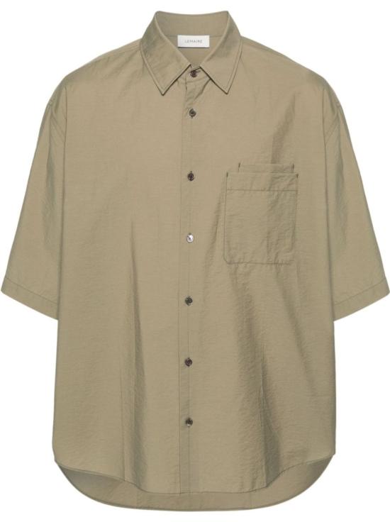 Relaxed Fit Short-Sleeved Shirt With Classic Collar And Button-Down Front