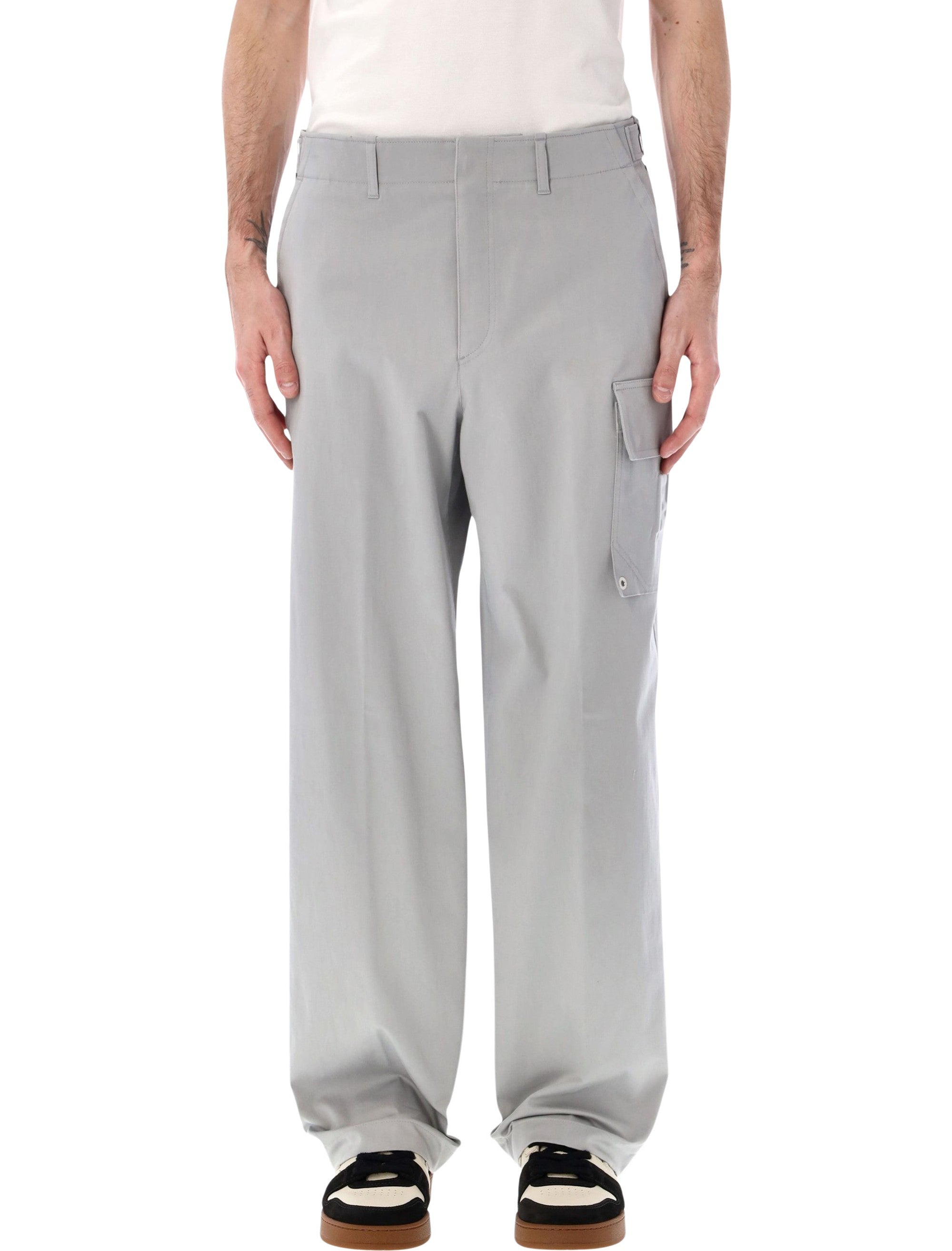 Gabardine Cargo Trousers with Embossed FF Logo