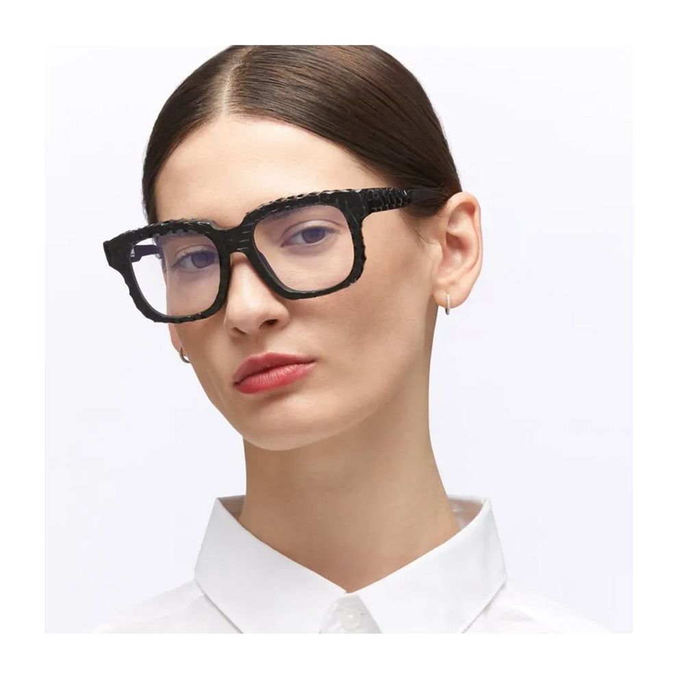 Mask K25 Square-Structured Black Acetate Kuboraum Mask K25