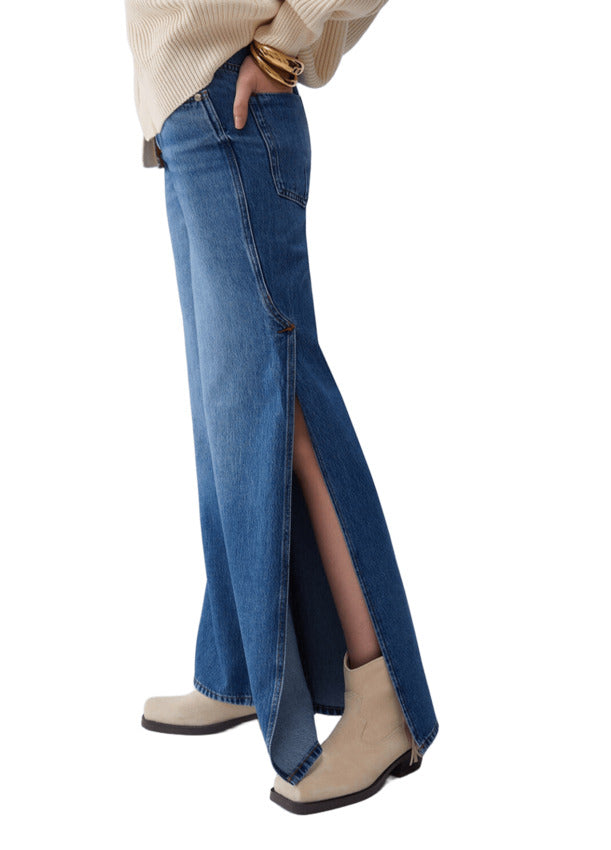 Wide-Leg Denim Jeans