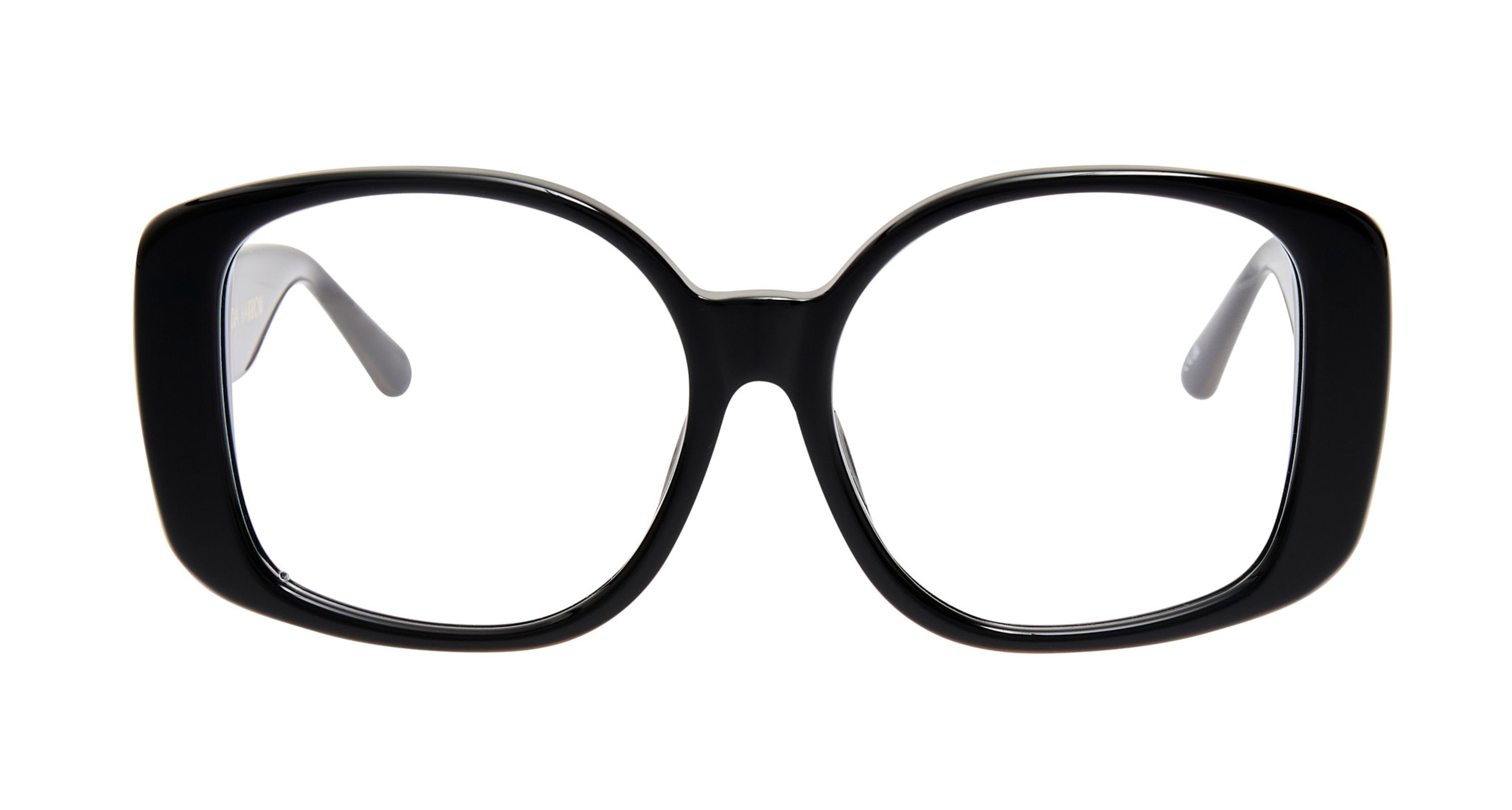 Lfl Bold Oversized Square Frame Eyeglasses with Gold Emblem