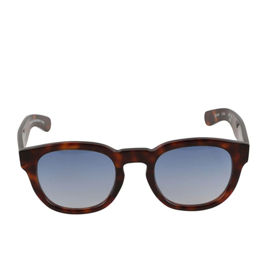 Kosmo Star Round Tortoiseshell Sunglasses with Gradient Blue Lenses