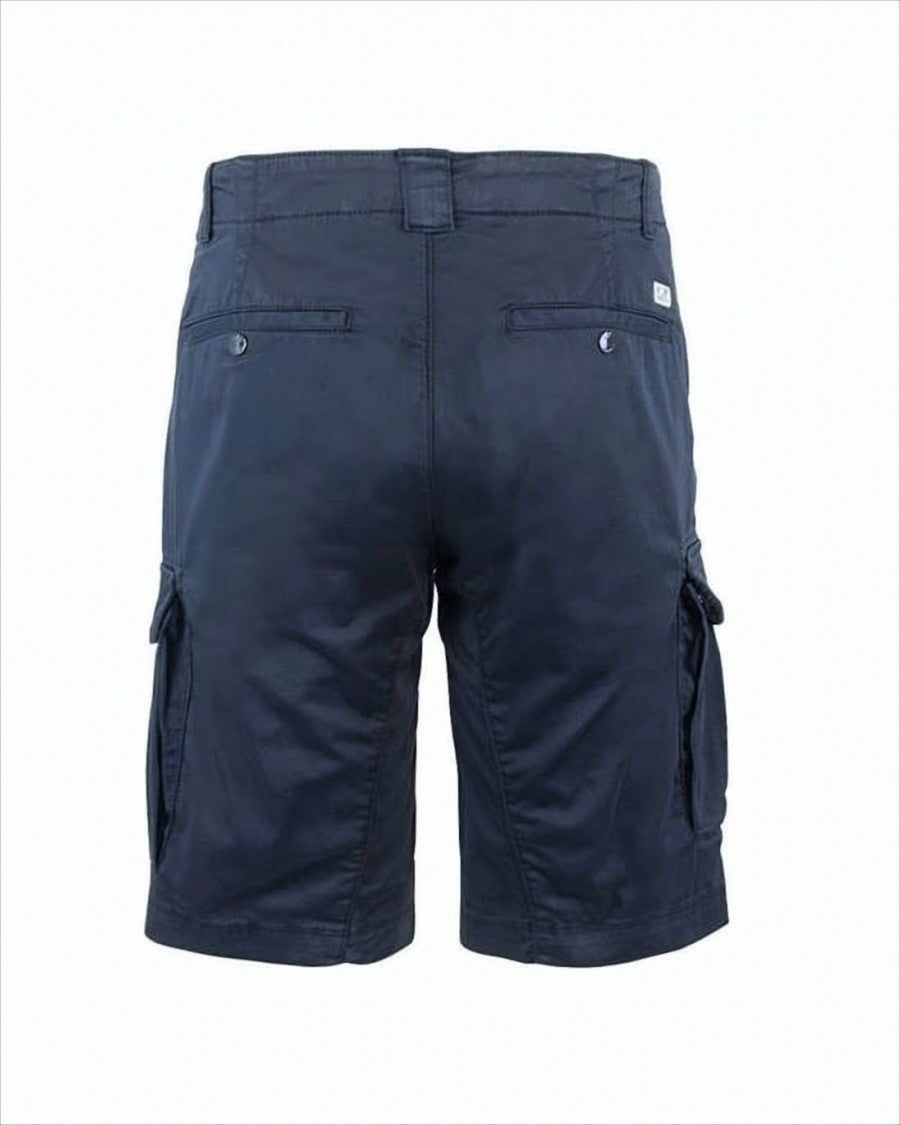 Tailored Blue Shorts With Cargo Pockets And Logo Detail