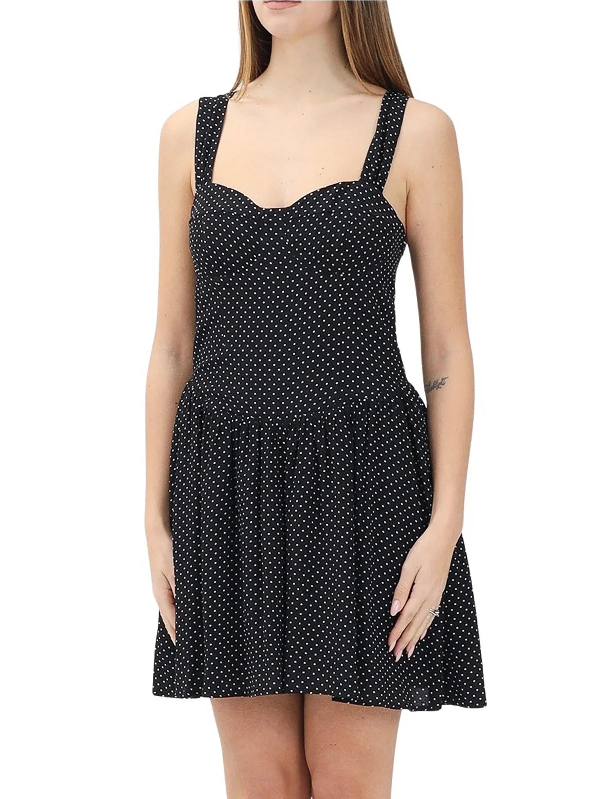 Black Viscose Pinafore Dress