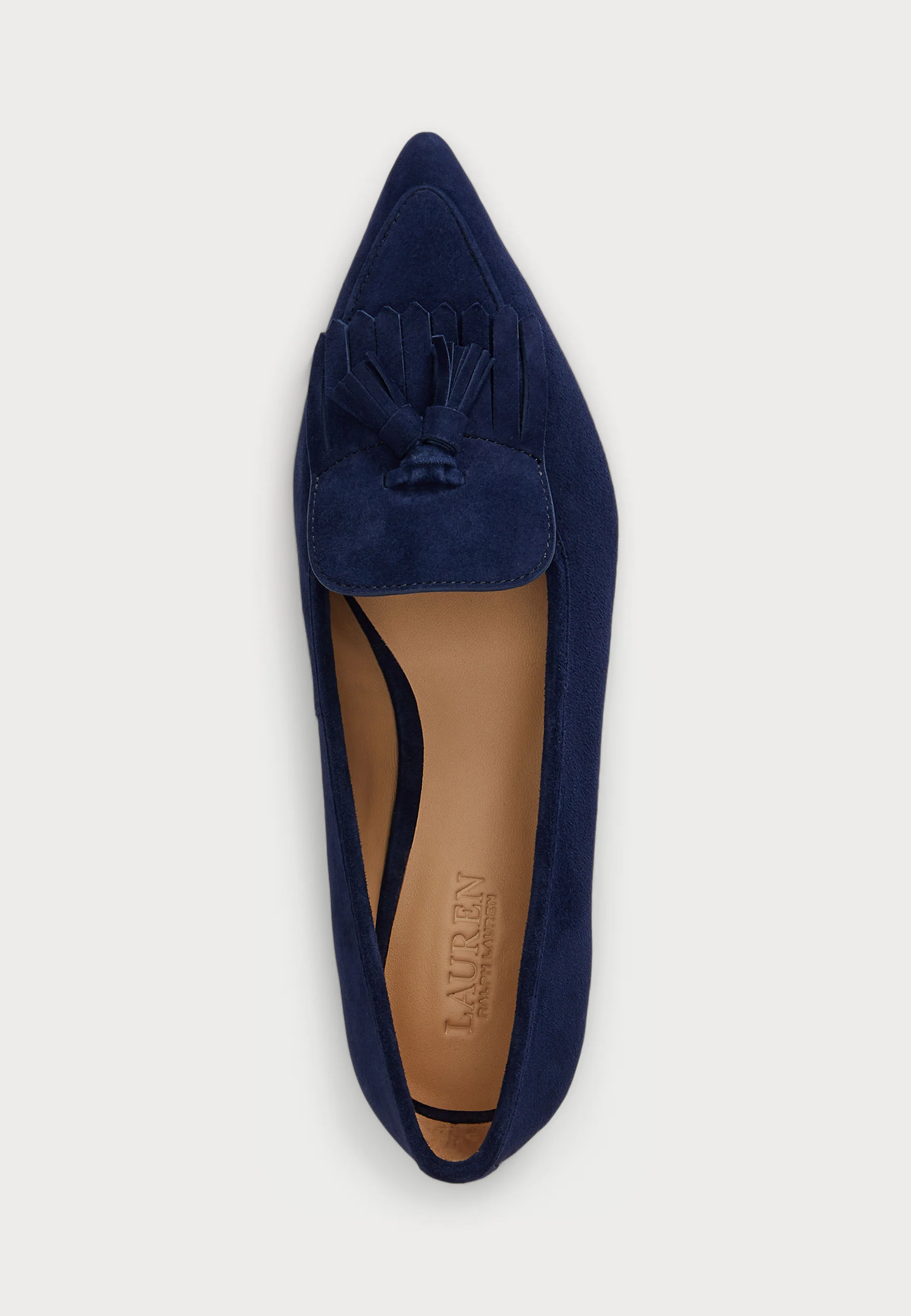 Navy Blue Londyn Suede Ballerina Flats